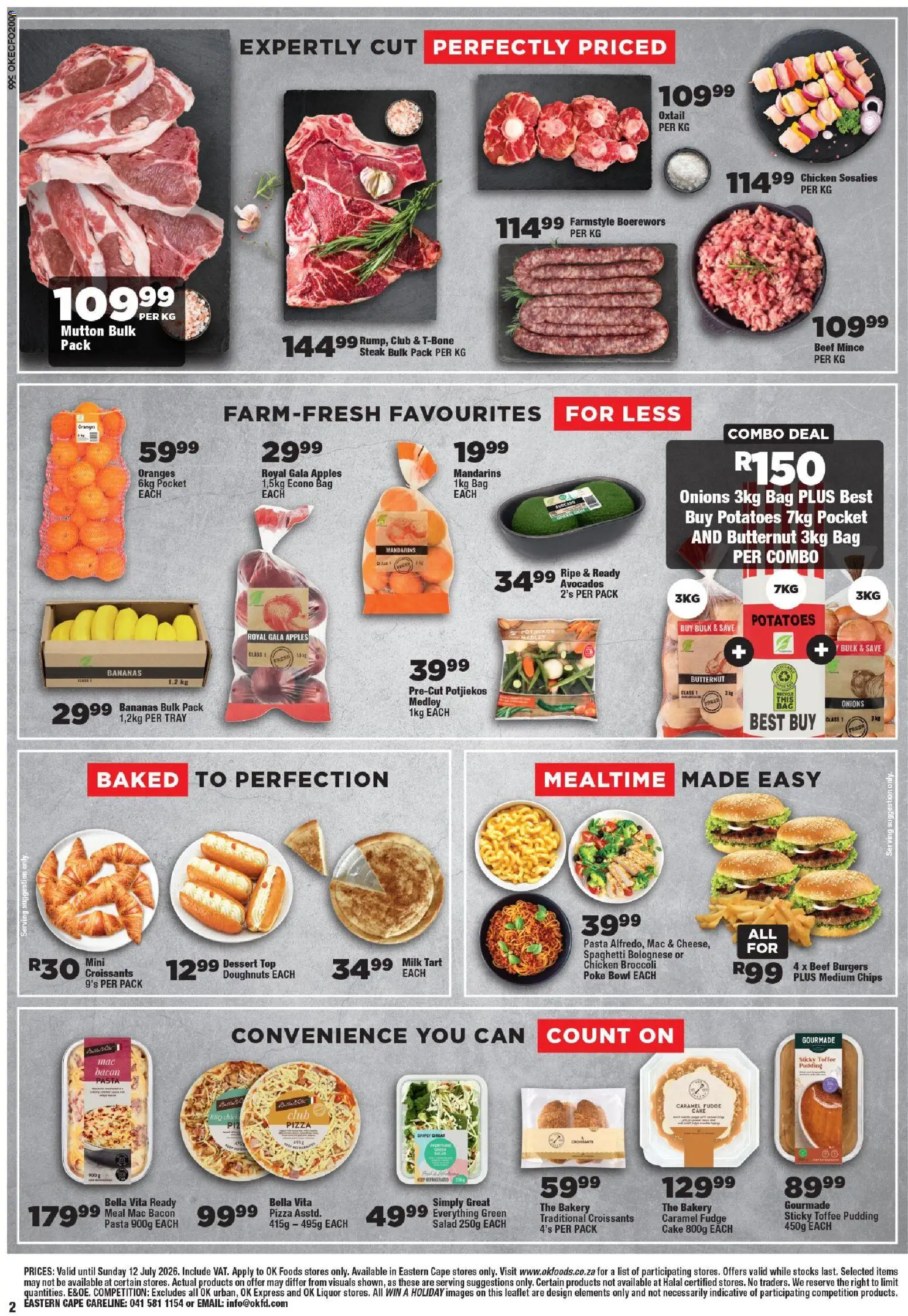 New OK Foods catalogue – valid from 24/06/2026 | Page: 2 | Products: Cake, Tray, Apples, Caramel