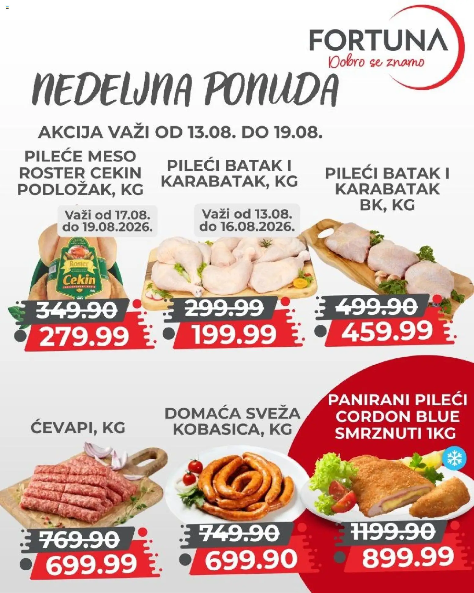 Fortuna Market katalog - važi od 13.08.2026 | Strana: 2 | Proizvode: Pileće meso, Pileći batak, Meso
