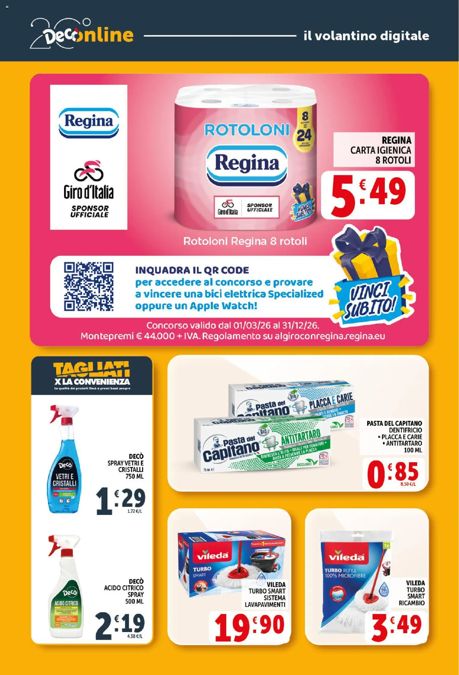 Volantino Decò del 20.05.2026 | Pagina: 36 | Prodotti: Carta igienica, Dentifricio, Pasta, Apple Watch