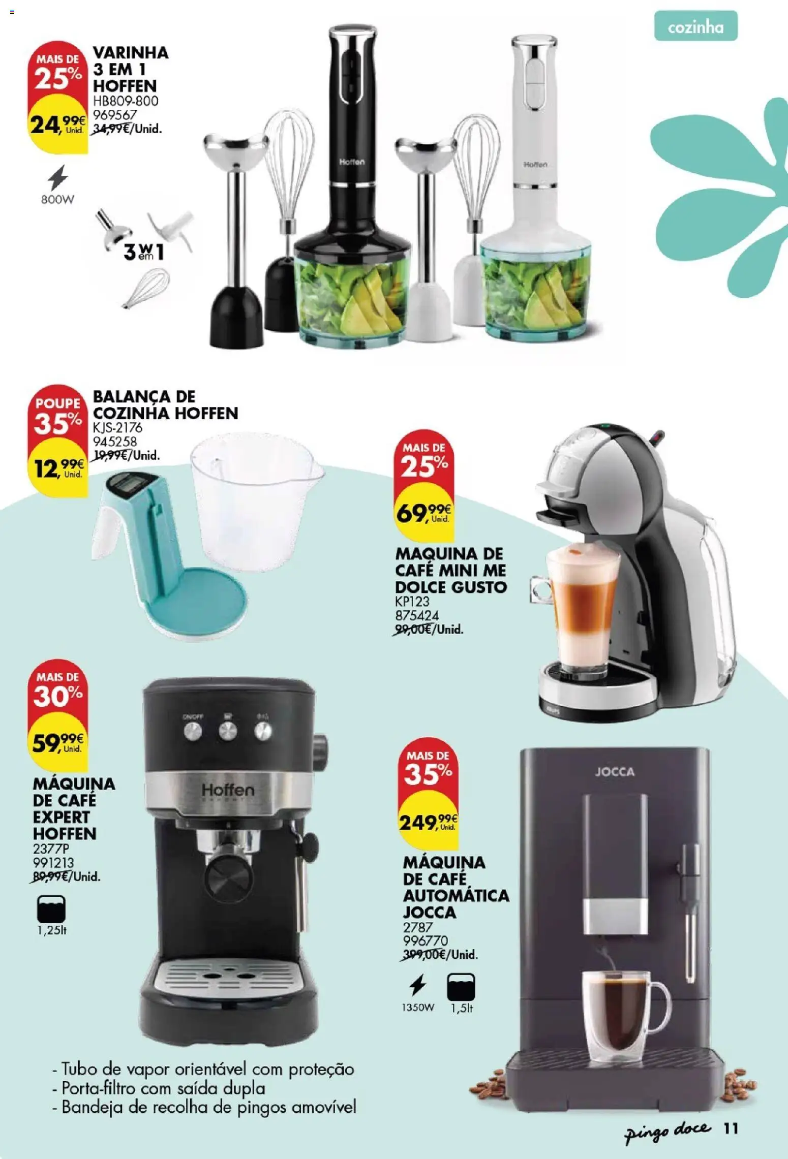 Pingo Doce folheto Bazar Páscoa │ válido de 03.03.2026 | Página: 11 | Produtos: Balança de cozinha, Máquina de café, Bandeja, Dolce gusto