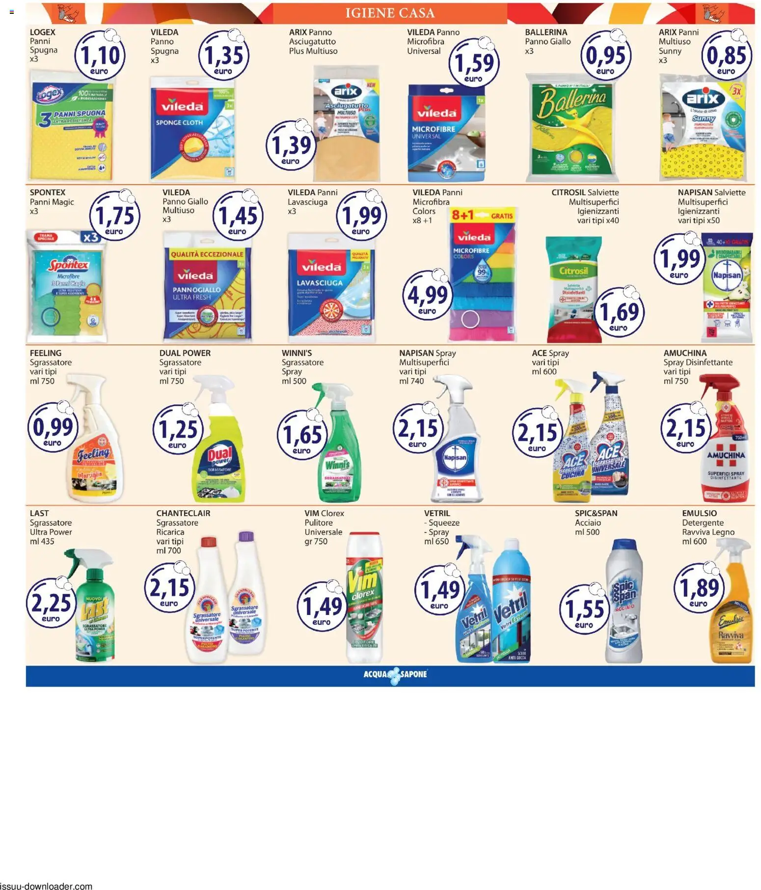 Volantino Acqua e Sapone del 30/07/2026 | Pagina: 16 | Prodotti: Lavasciuga, Detergente, Sgrassatore, Asciugatutto