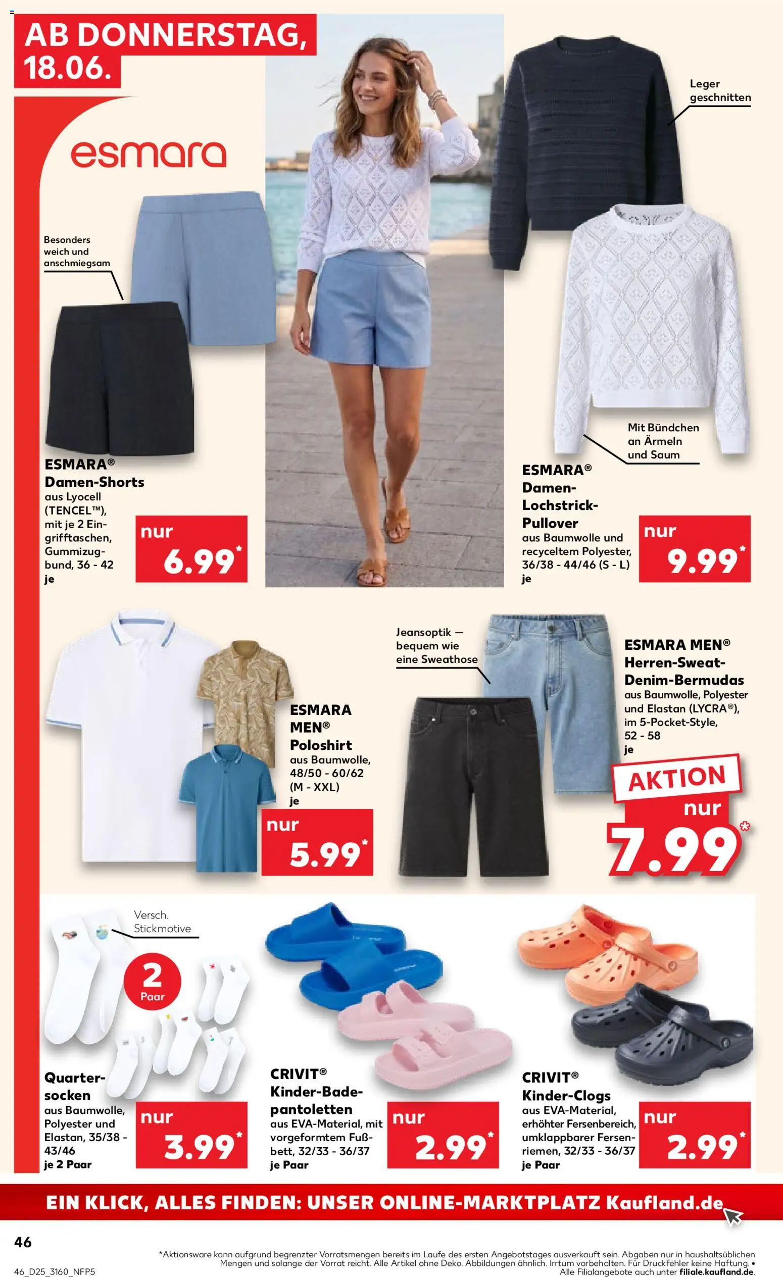 Kaufland Prospekt Rostock – gültig ab 18.06.2026 | Seite: 46 | Produkte: Shirt, Sweathose, Poloshirt, Socken