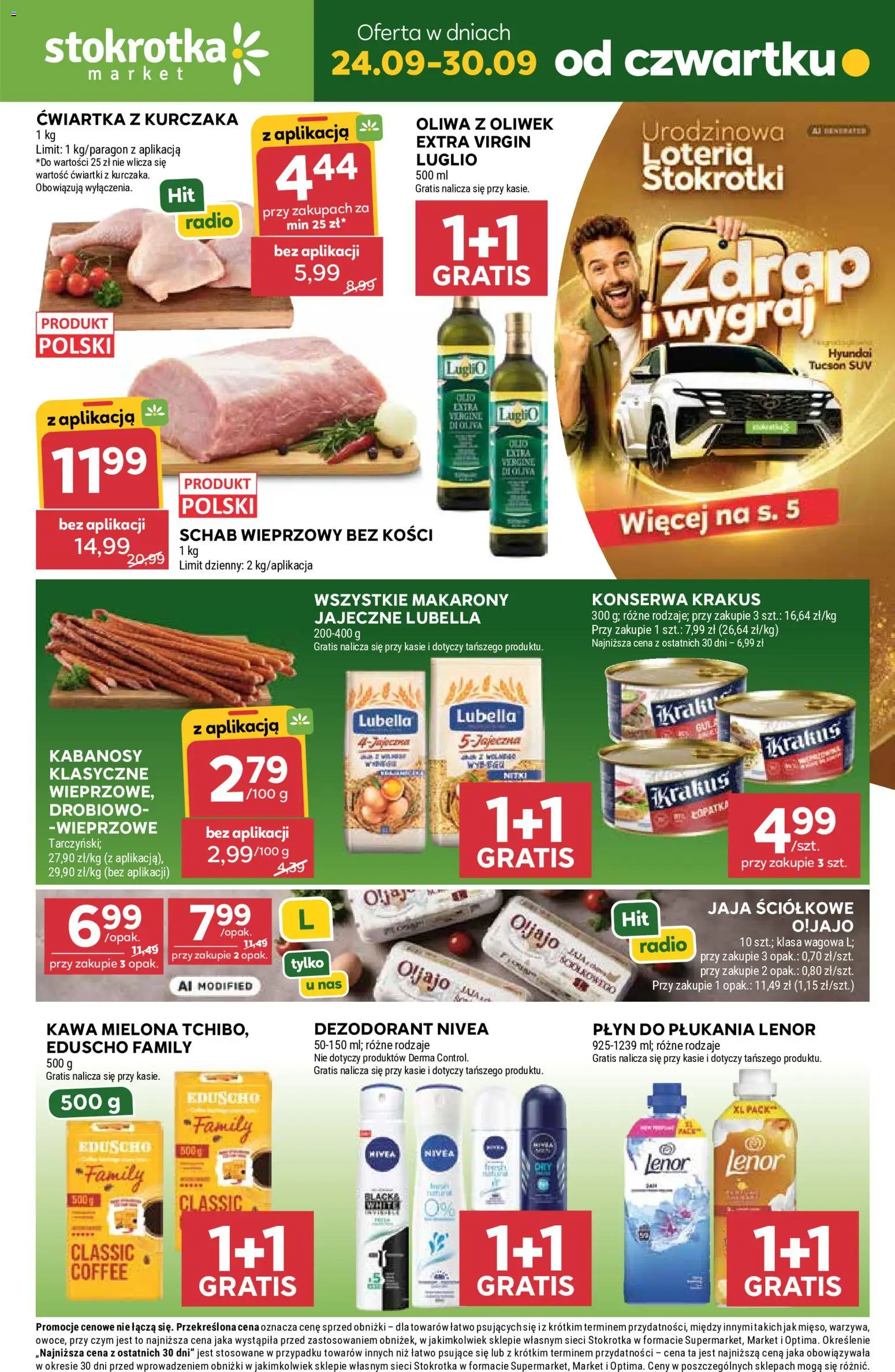 Stokrotka gazetka - Market od 24.09.2026 | Strona: 1 | Produkty: Stokrotka, Schab wieprzowy, Kawa, Jaja