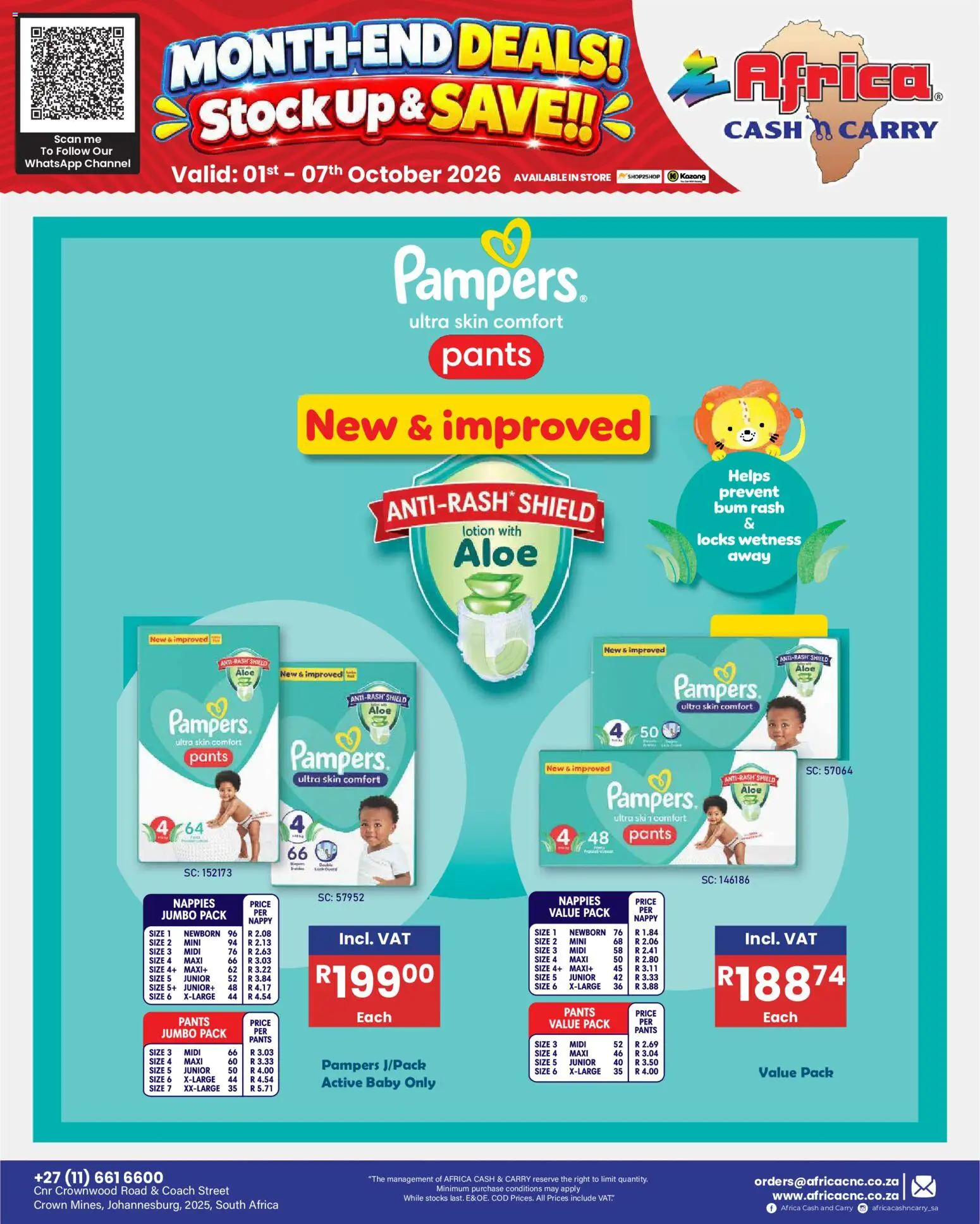 New Africa Cash & Carry catalogue – valid from 01/10/2026 | Page: 75 | Products: Pants, Stock, Nappies, Lotion
