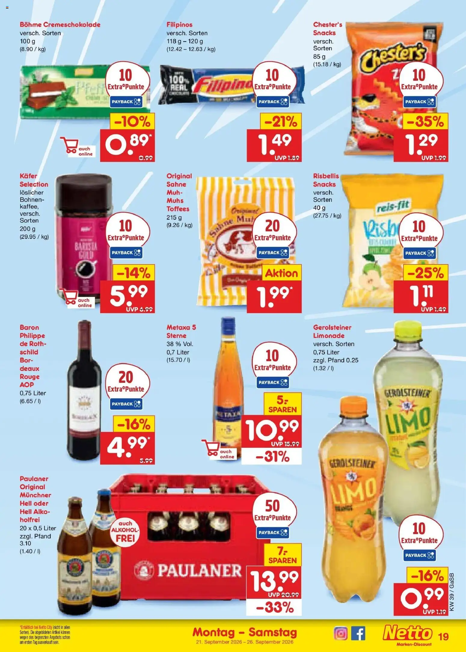 Netto Marken-Discount Prospekt Oldenburg – gültig ab 21.09.2026 | Seite: 27 | Produkte: Rouge, Metaxa, Alkohol, Sahne