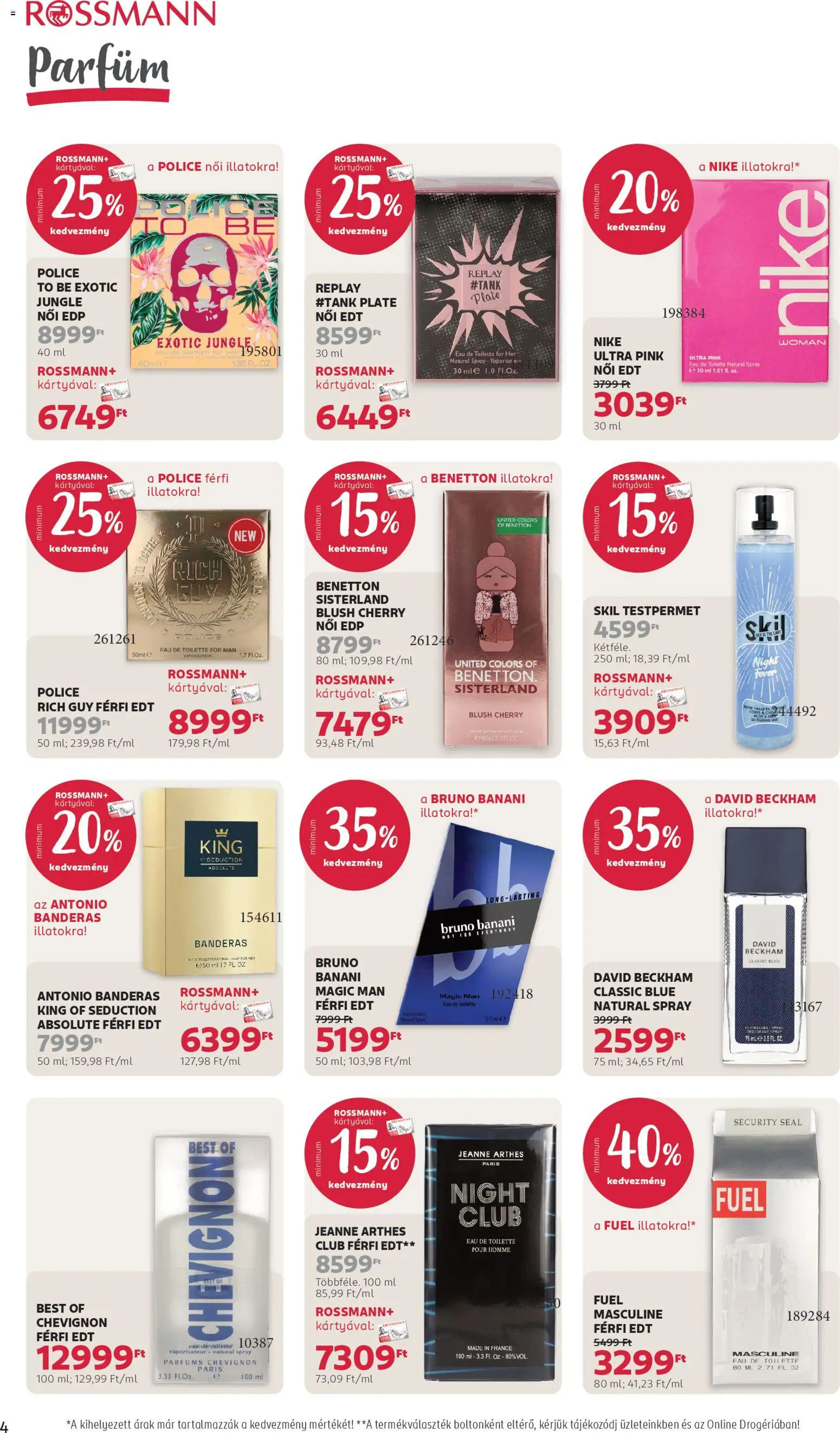 Rossmann akciós ujság - amely érvényes a következő dátumtól: 13.04.2026 | Oldal: 4 | Termékek: Testpermet, Body, Parfüm