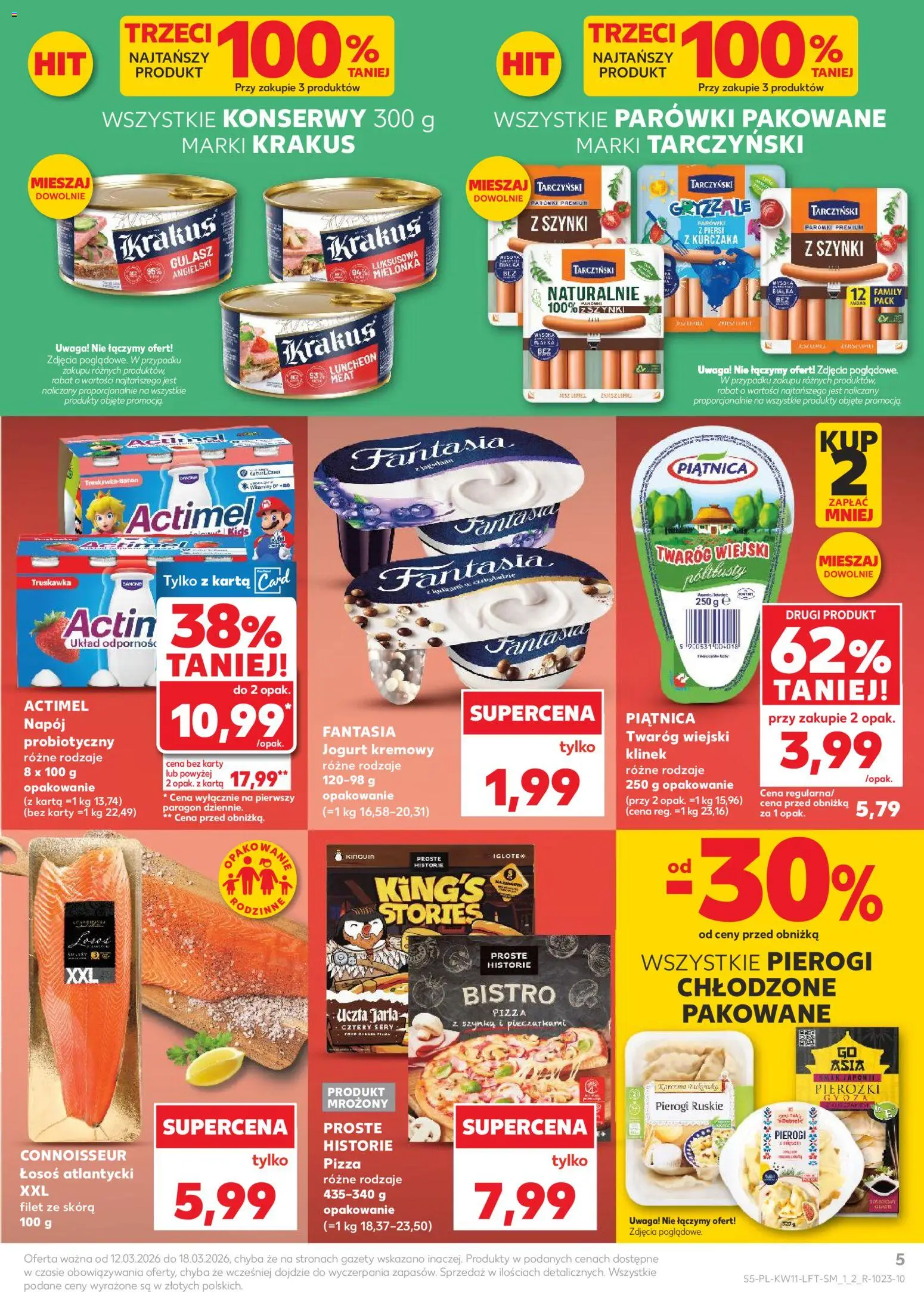 Kaufland Polsko leták od 12.03.2026 | Strana: 5 | Produkty: Luncheon meat, Jogurt, Losos, Filet