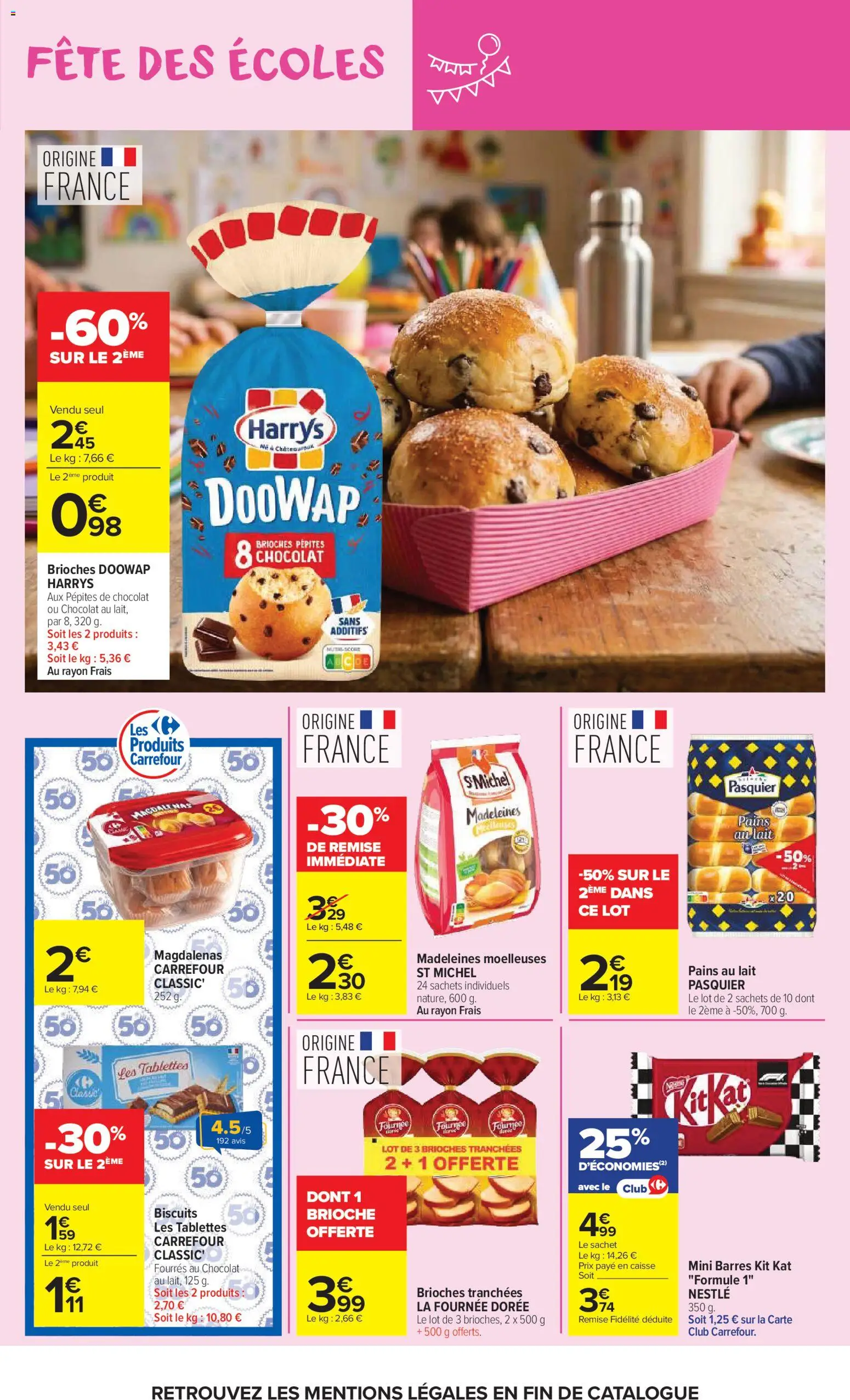 {H1} | Page: 41 | Produits: Pains au lait, Lait, Chocolat, Biscuits