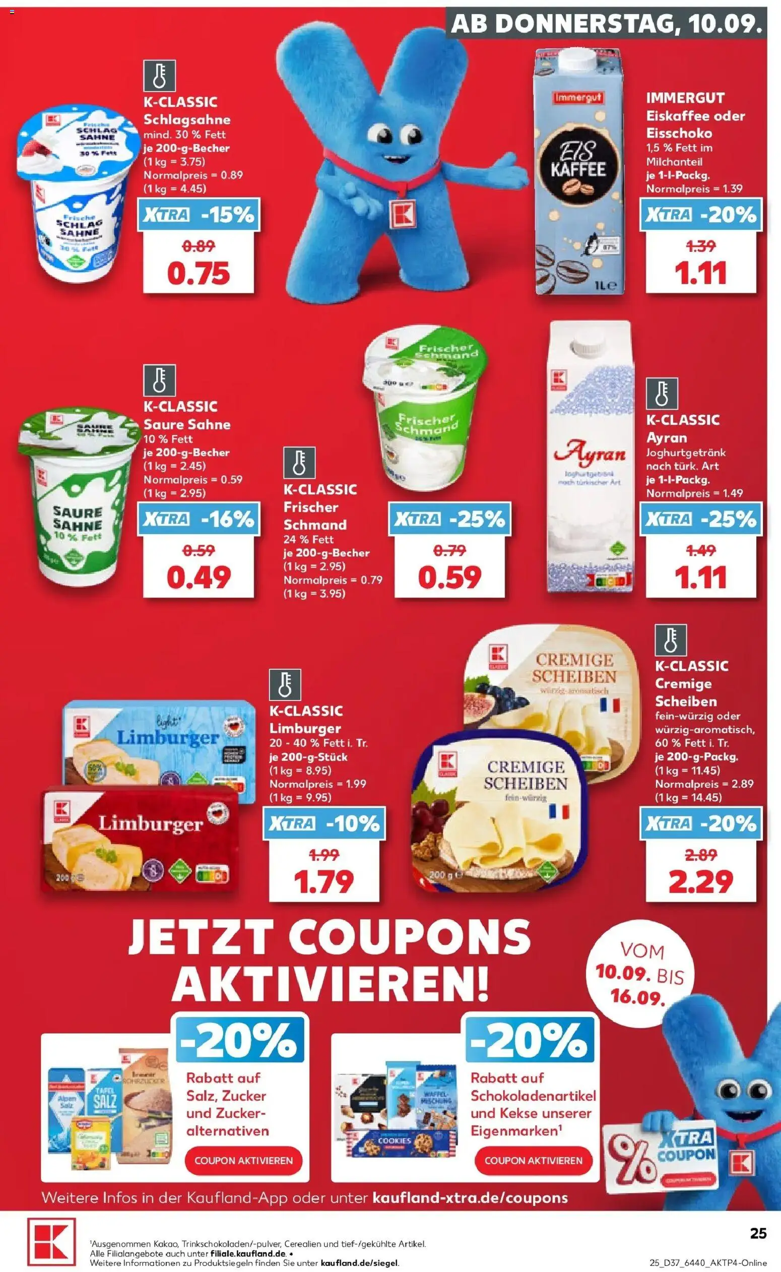 Prospekt Kaufland ab 10.09.2026 » Angebote Online zum Blättern | Seite: 25 | Produkte: Schlagsahne, Kaffee, Sahne, Kekse