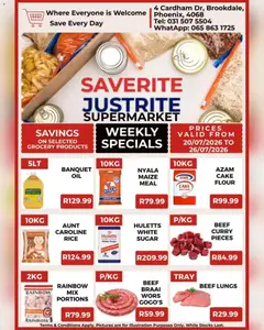 Saverite specials catalogue – valid from 20/07/2026