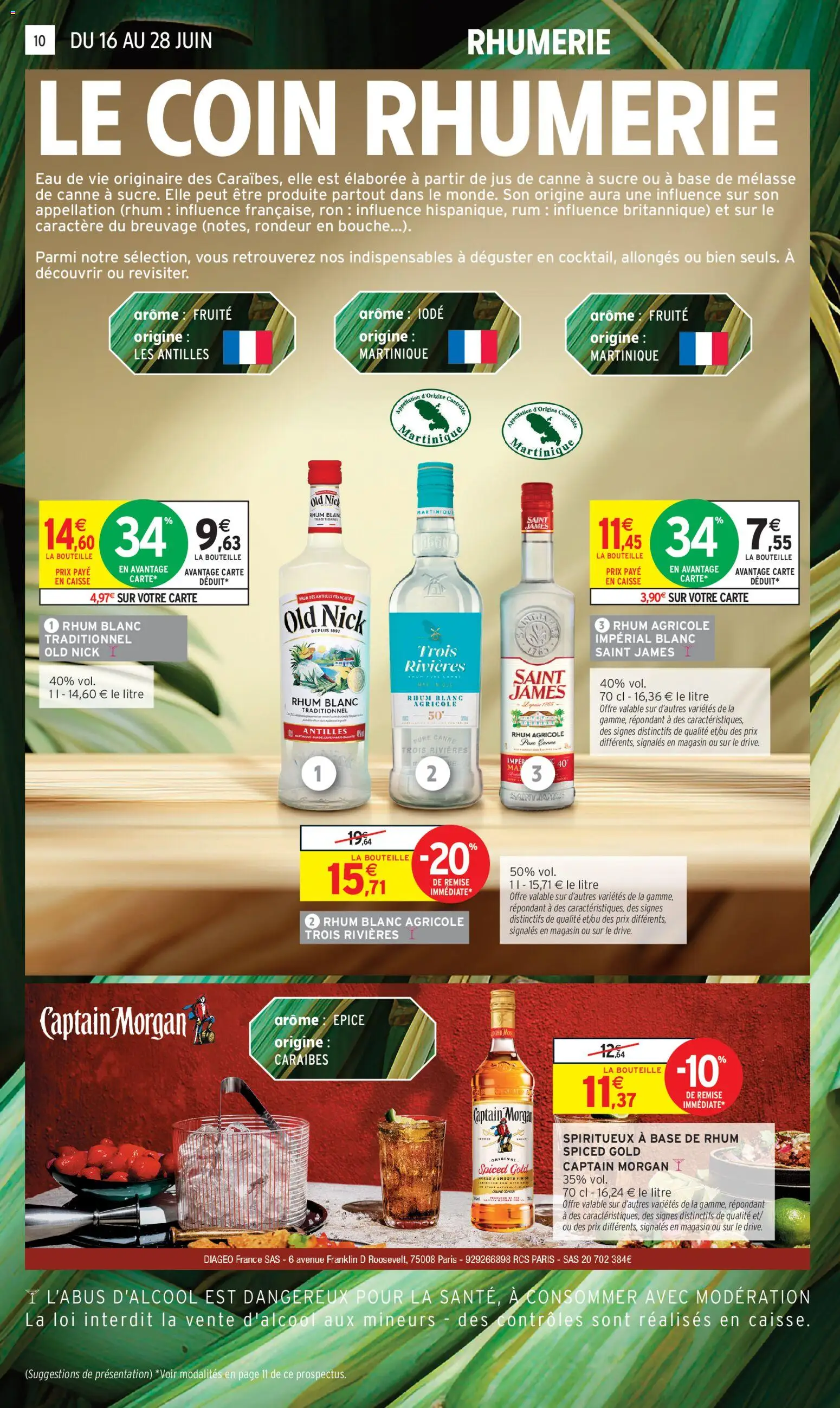 {H1} | Page: 10 | Produits: Sucre, Rhum, Rhum blanc traditionnel, Jus