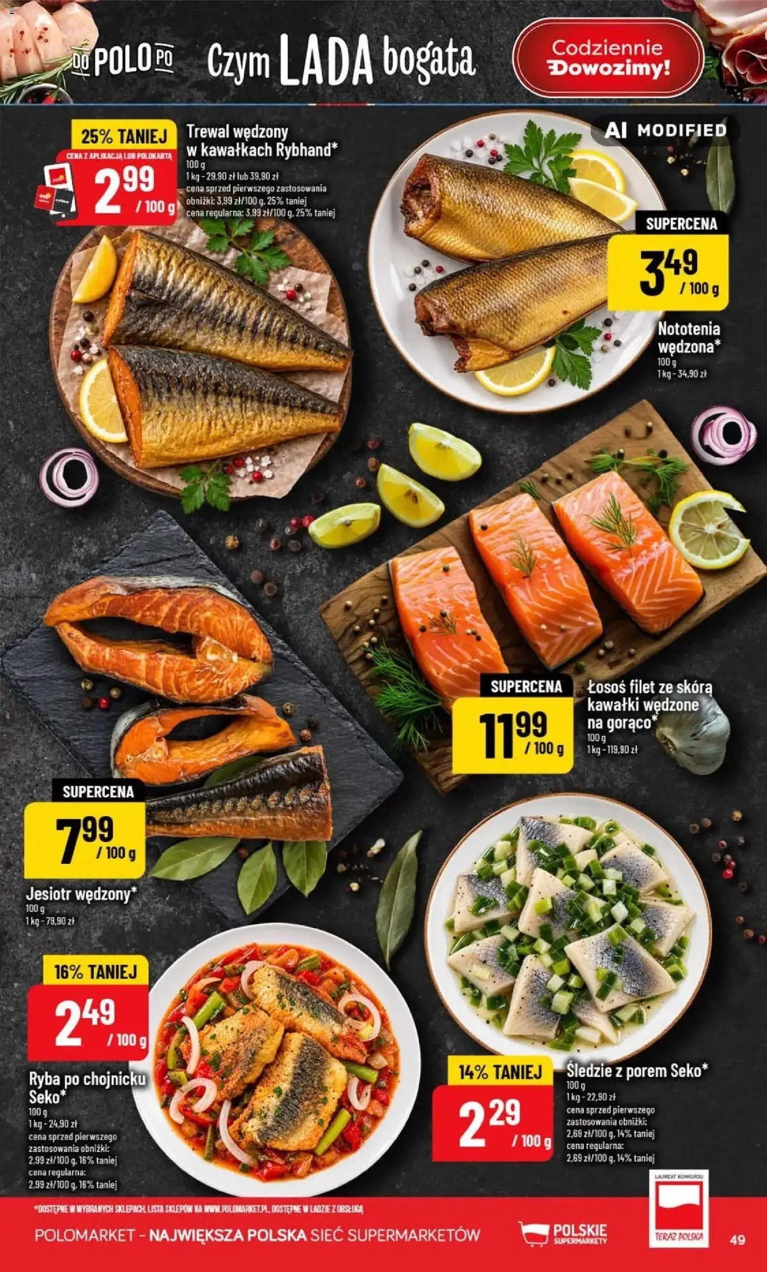 Nowa POLOmarket gazetka od jutra 23.09.2026 | Strona: 49 | Produkty: Łosoś filet, Filet, Trewal, Ryba