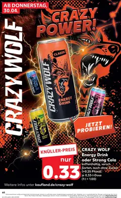 Náhled letáku Kaufland Německo leták od 30.04.2026 | Strana: 60 | Produkty: Crazy Wolf, Cola, Energy drink