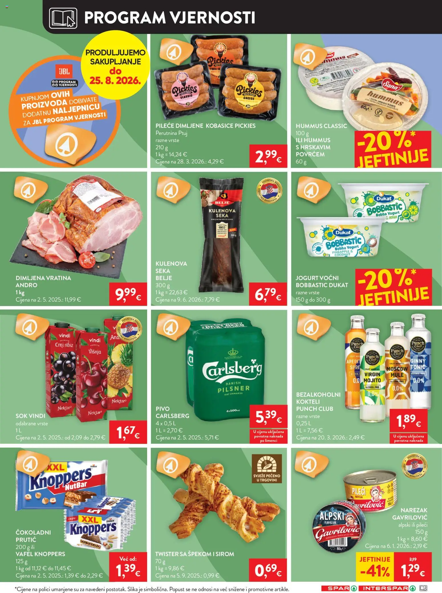 Interspar katalog | vrijedi od 12.08.2026 | Stranica: 20 | Proizvodi: Kokteli, Jogurt, Pivo, Narezak