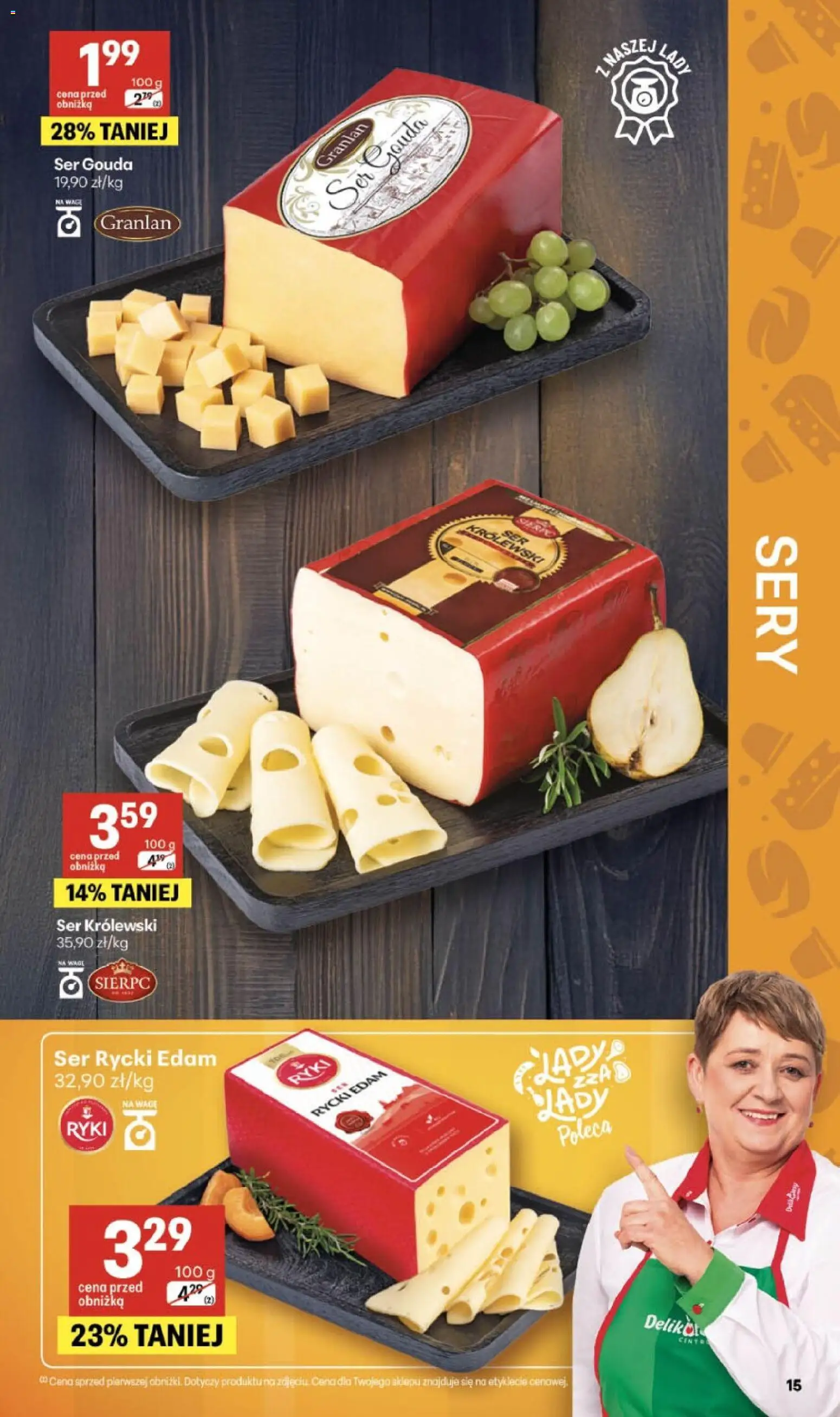 Delikatesy Centrum gazetka od 23.07.2026 | Strona: 15 | Produkty: Sery, Ser, Ser gouda