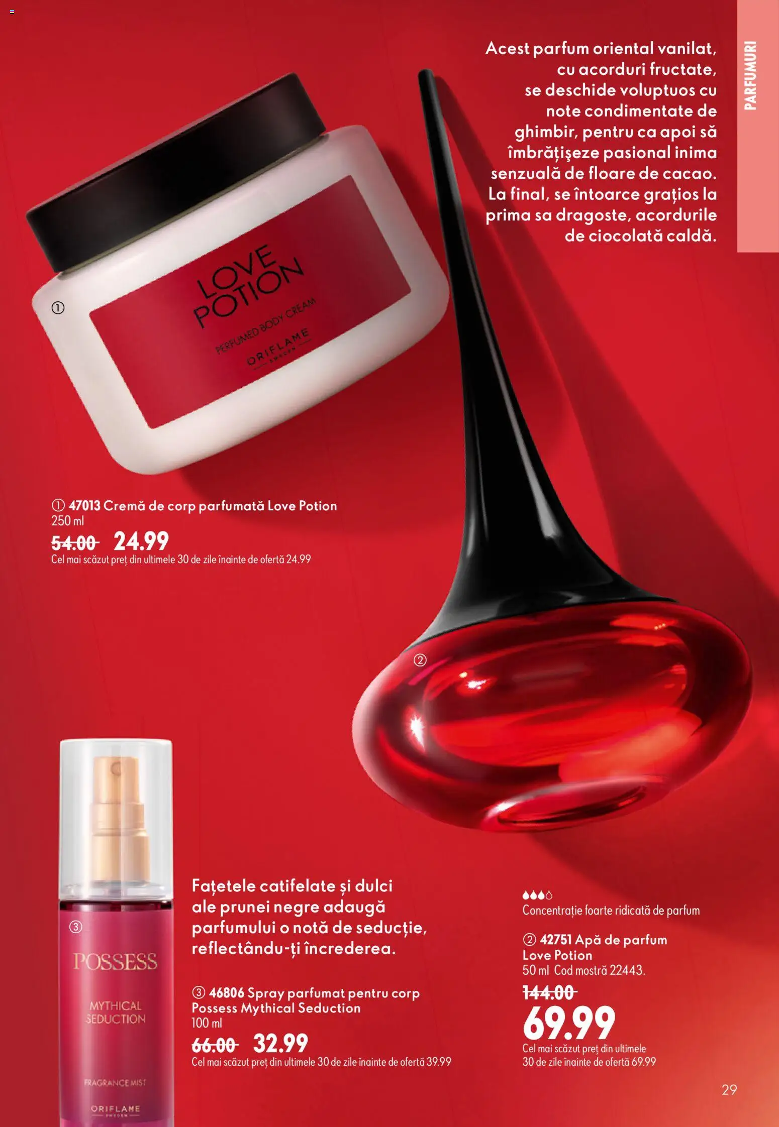 Noul catalog Oriflame – valabil de la 19.08.2026 | Pagină: 29 | Produse: Parfum, Cremă, Cremă de corp, Apă