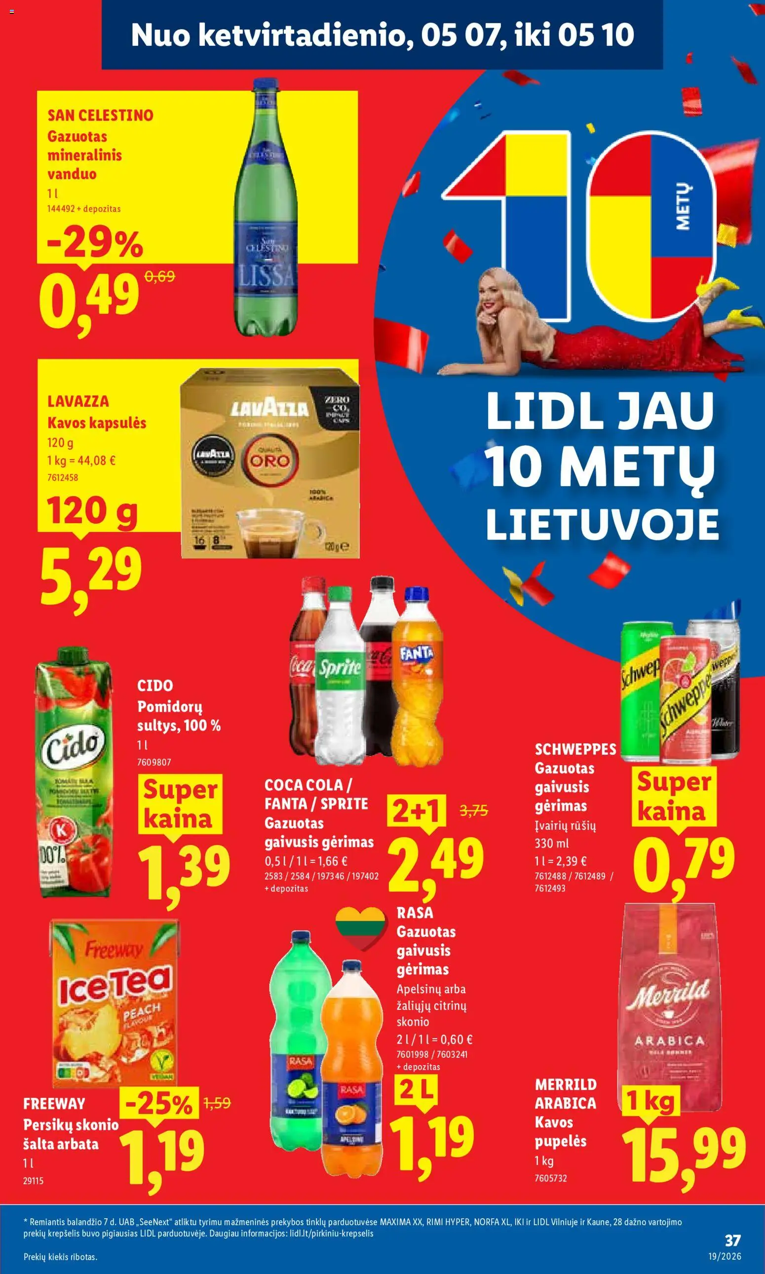 LIDL akcijos nuo 04.05.2026 | Puslapis: 43 | Prekių: Gaivusis gėrimas, Pupelės, Kavos pupelės, Krepšelis