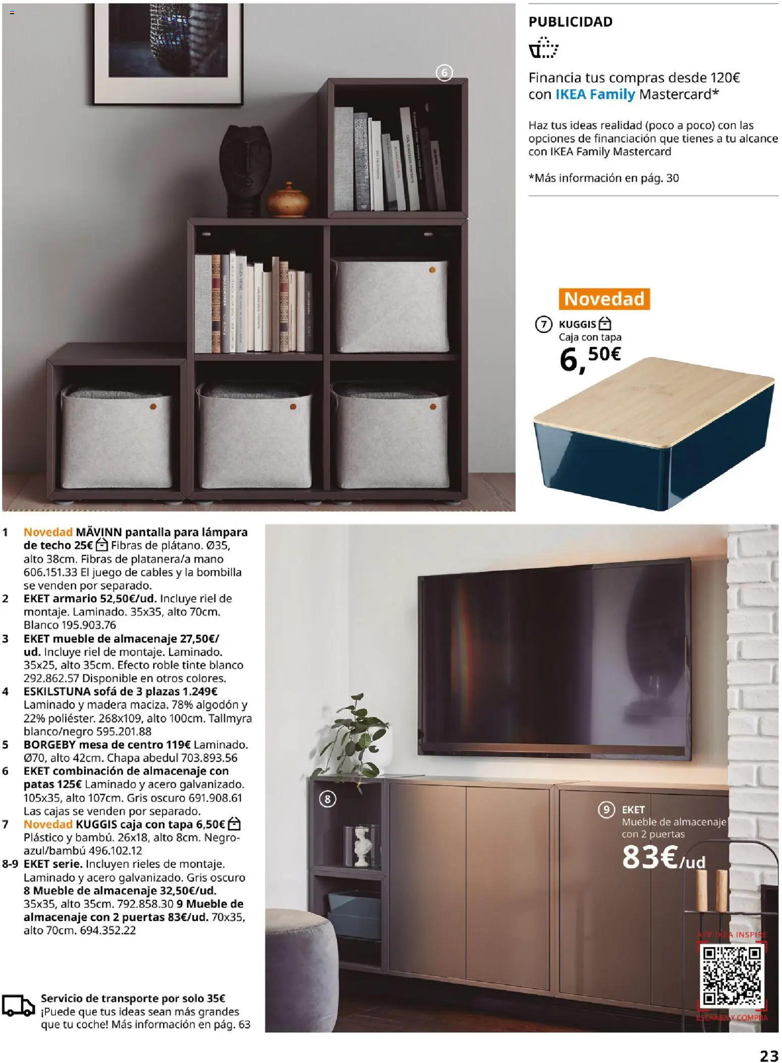 IKEA - Salones │ válido desde el 04/02/2026 | Página: 23 | Productos: Lámpara de techo, Almacenaje, Sofá, Armario