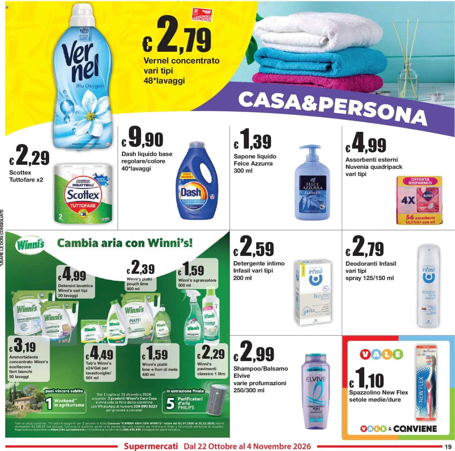 Volantino Sì con Te del 22/10/2026 | Pagina: 19 | Prodotti: Detergente intimo, Piatti, Intimo, Assorbenti