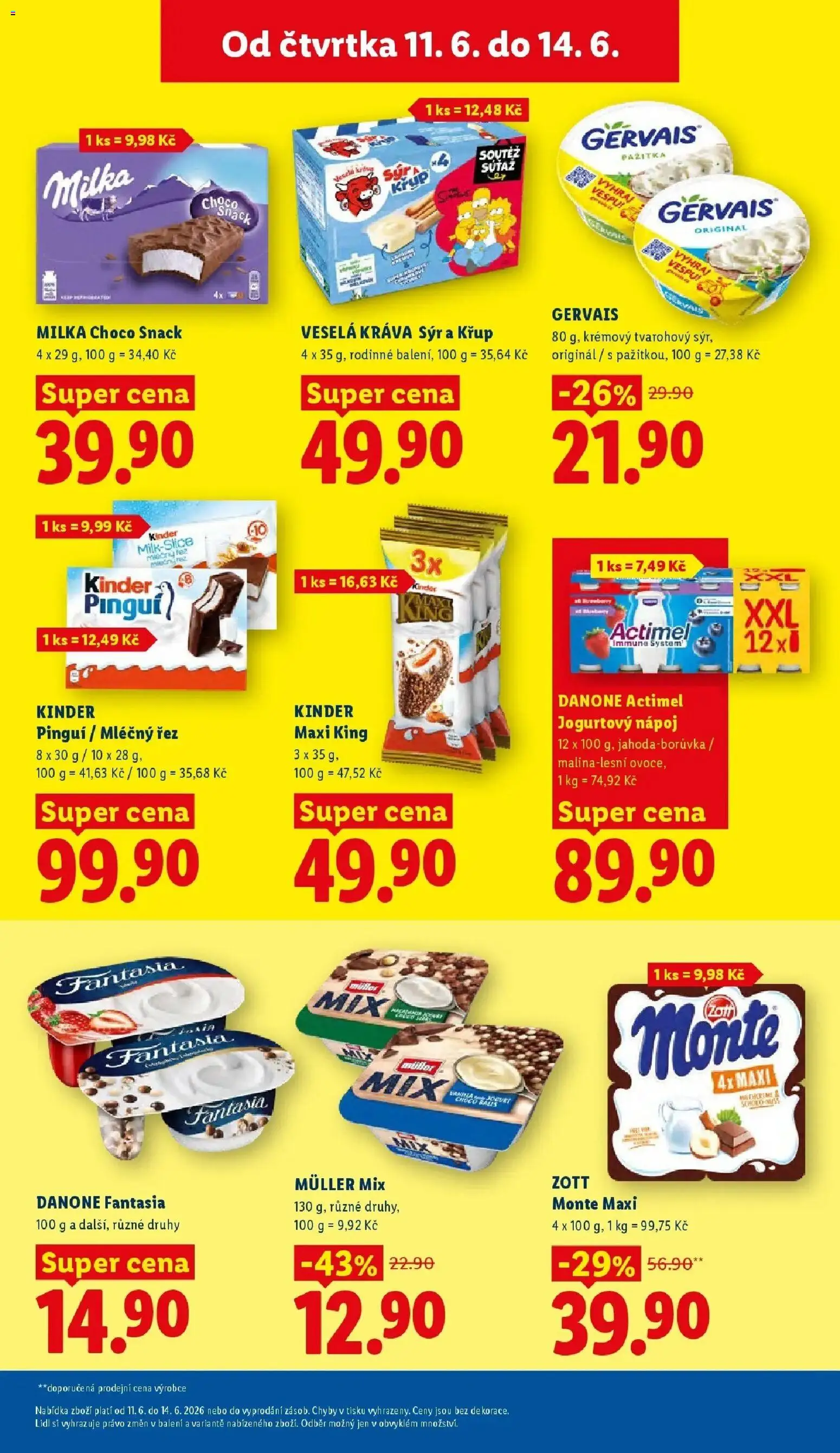 Lidl aktuální leták od 11.06.2026 | Strana: 21 | Produkty: Sýr, Milka, Gervais, Jogurtový nápoj