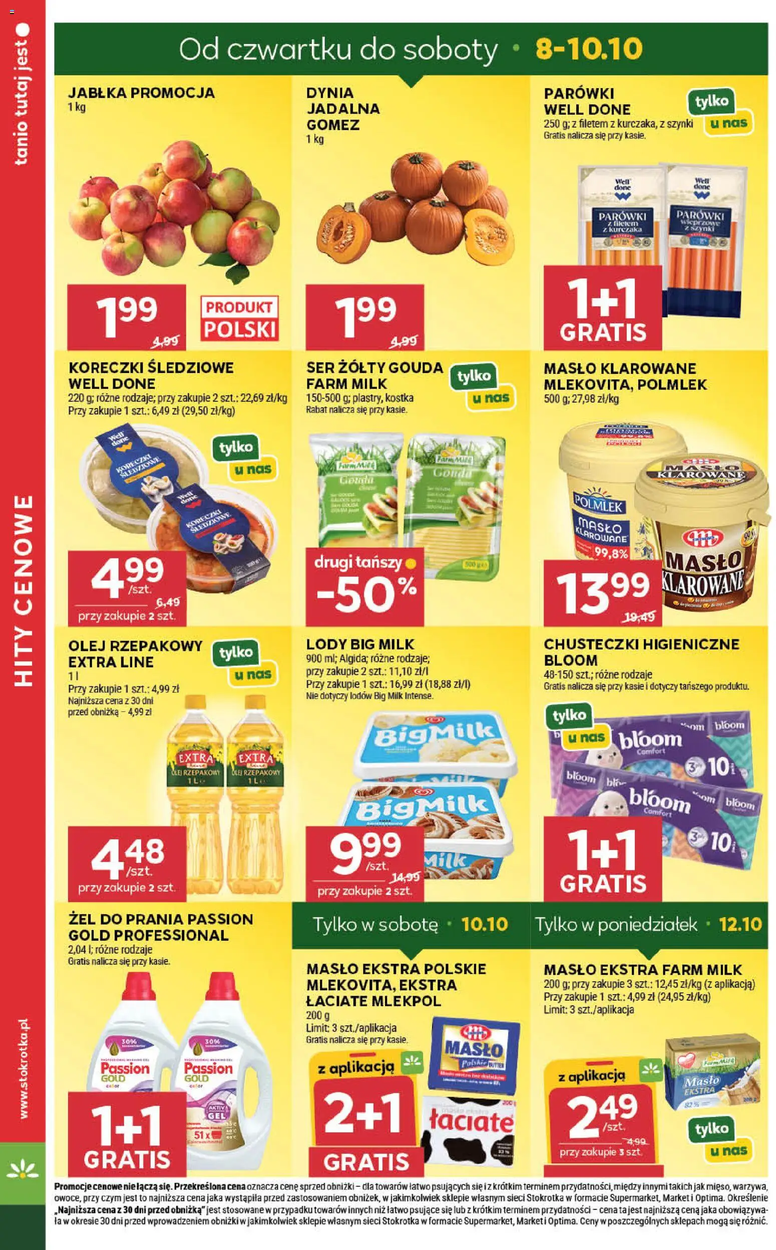 Stokrotka gazetka - Market od 08.10.2026 | Strona: 2 | Produkty: Masło klarowane, Stokrotka, Lody Big Milk, Żel do prania