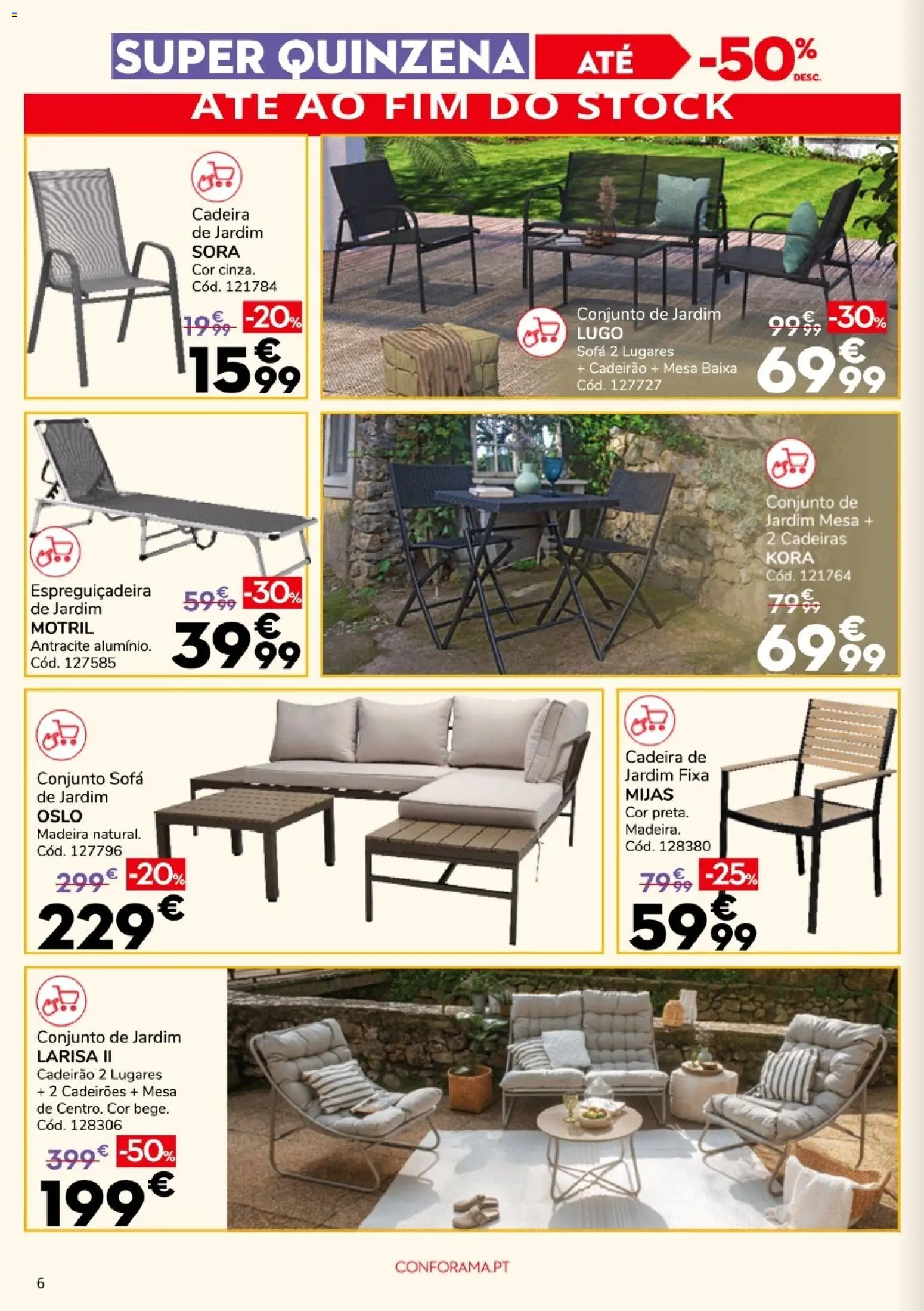 Conforama Super Quinzena │ válido de 13/08/2026 | Página: 6 | Produtos: Cadeiras, Sofá, Espreguiçadeira, Cadeira