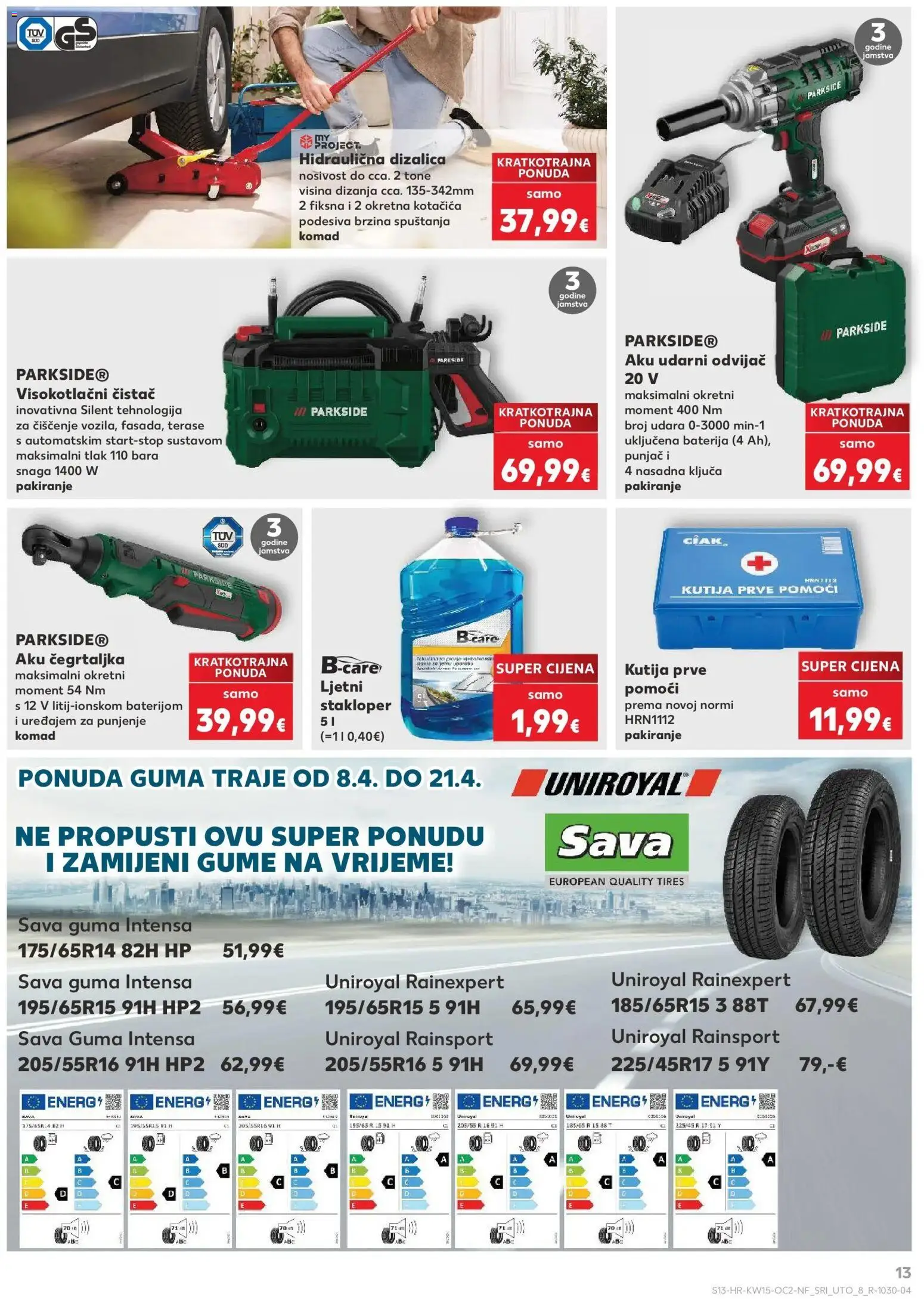 Kaufland katalog | vrijedi od 08.04.2026 | Stranica: 13 | Proizvodi: Kutija, Baterija, Odvijač, Visokotlačni čistač