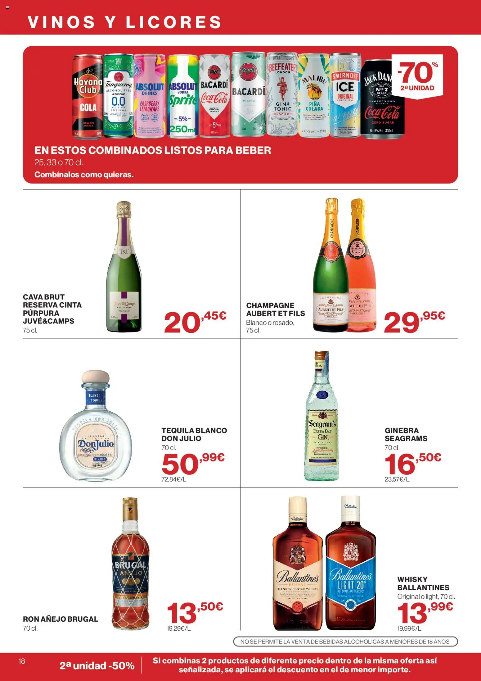 Supercor folleto │ válido desde el 15/10/2026 | Página: 18 | Productos: Ginebra, Ron añejo, Bebidas, Alcohol