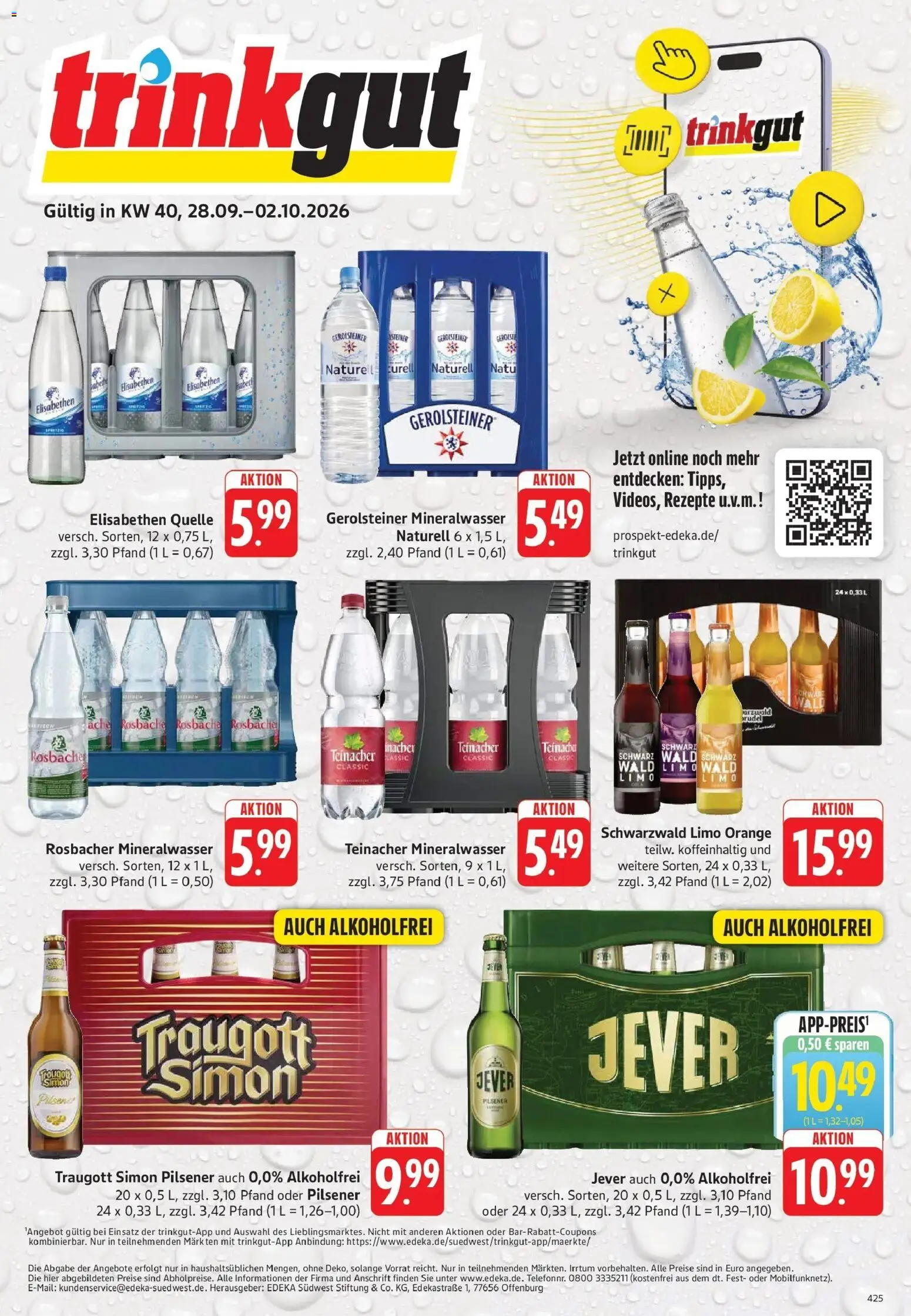 Trinkgut - trinkgut: Wochenangebote (ab 28.09.2026) » Angebote online | Seite: 1 | Produkte: Mineralwasser, Jever, Gerolsteiner