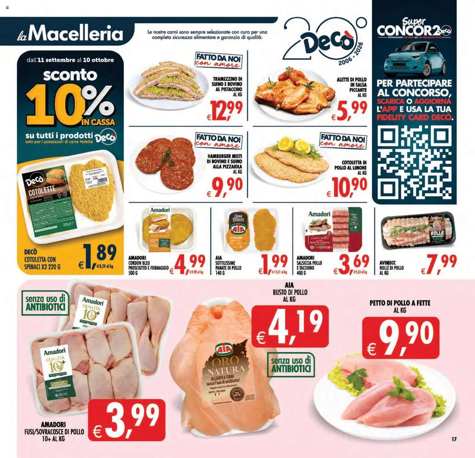 Volantino Decò del 11/09/2026 | Pagina: 17 | Prodotti: Bovino, Petto di Pollo, Limone, Prosciutto