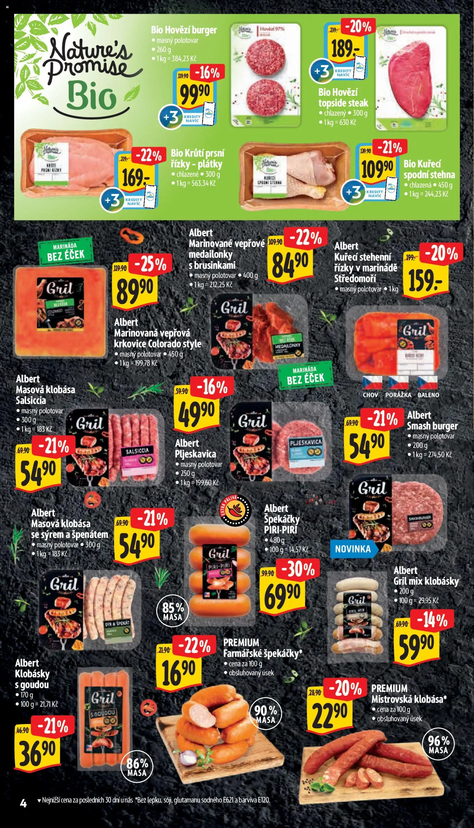 Albert leták - Supermarket od 01.07.2026 | Strana: 10 | Produkty: Špekáčky, Steak, Stehenní řízky, Vepřová krkovice