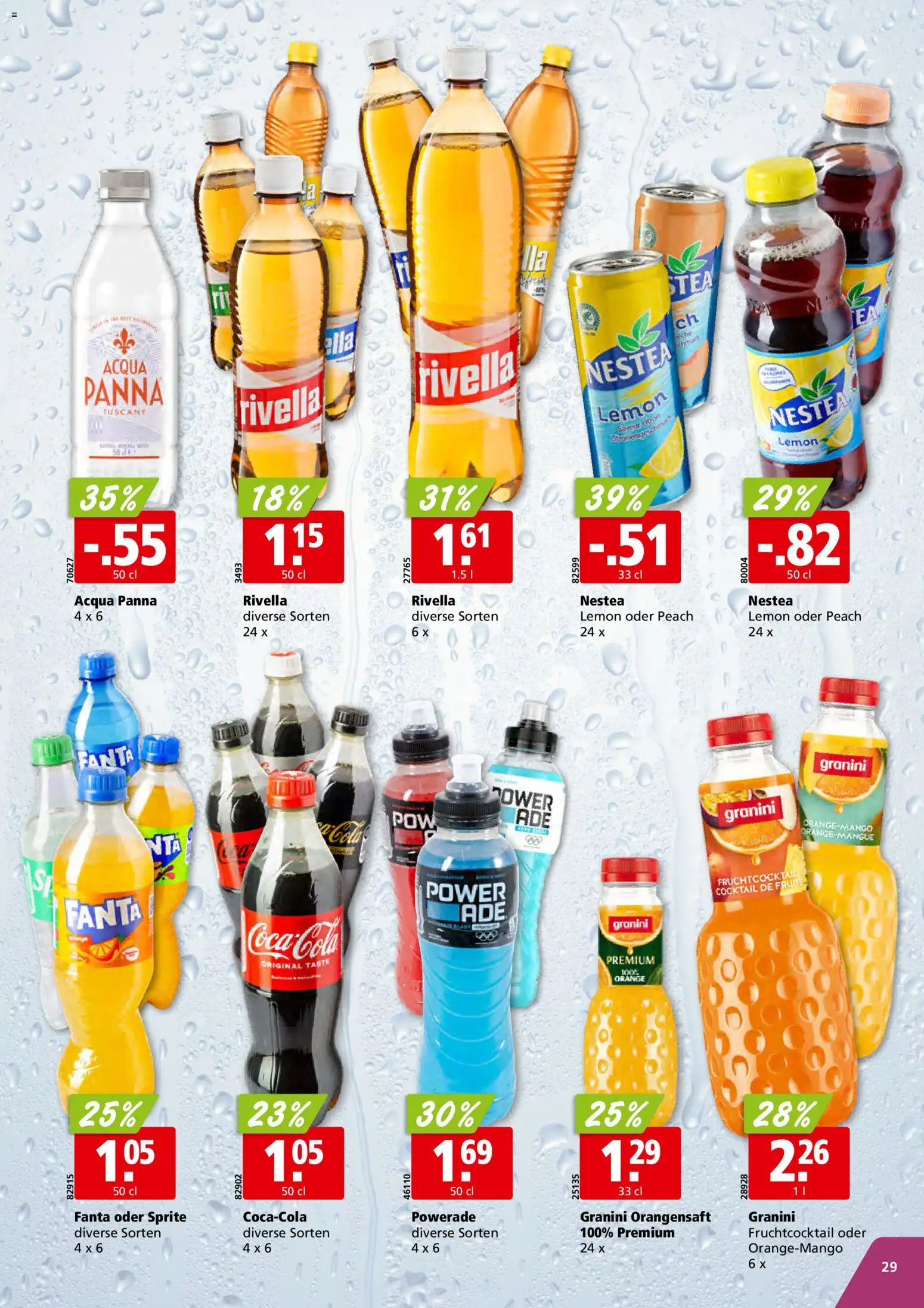Aligro aktionen Schlieren, Gossau SG, Frauenfeld, Rapperswil-Jona, Sargans, Bern – gültig ab 15.06.2026 | Seite: 29 | Produkte: Fanta, Sprite, Orangensaft, Mango