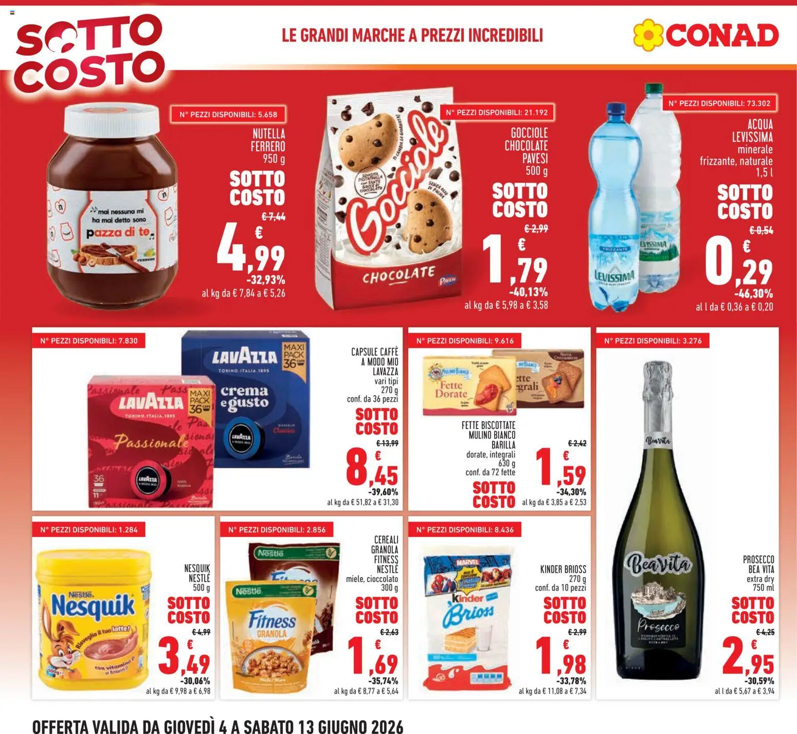 Volantino Conad del 04.06.2026 | Pagina: 4 | Prodotti: Crema, Cereali, Olio, Nutella