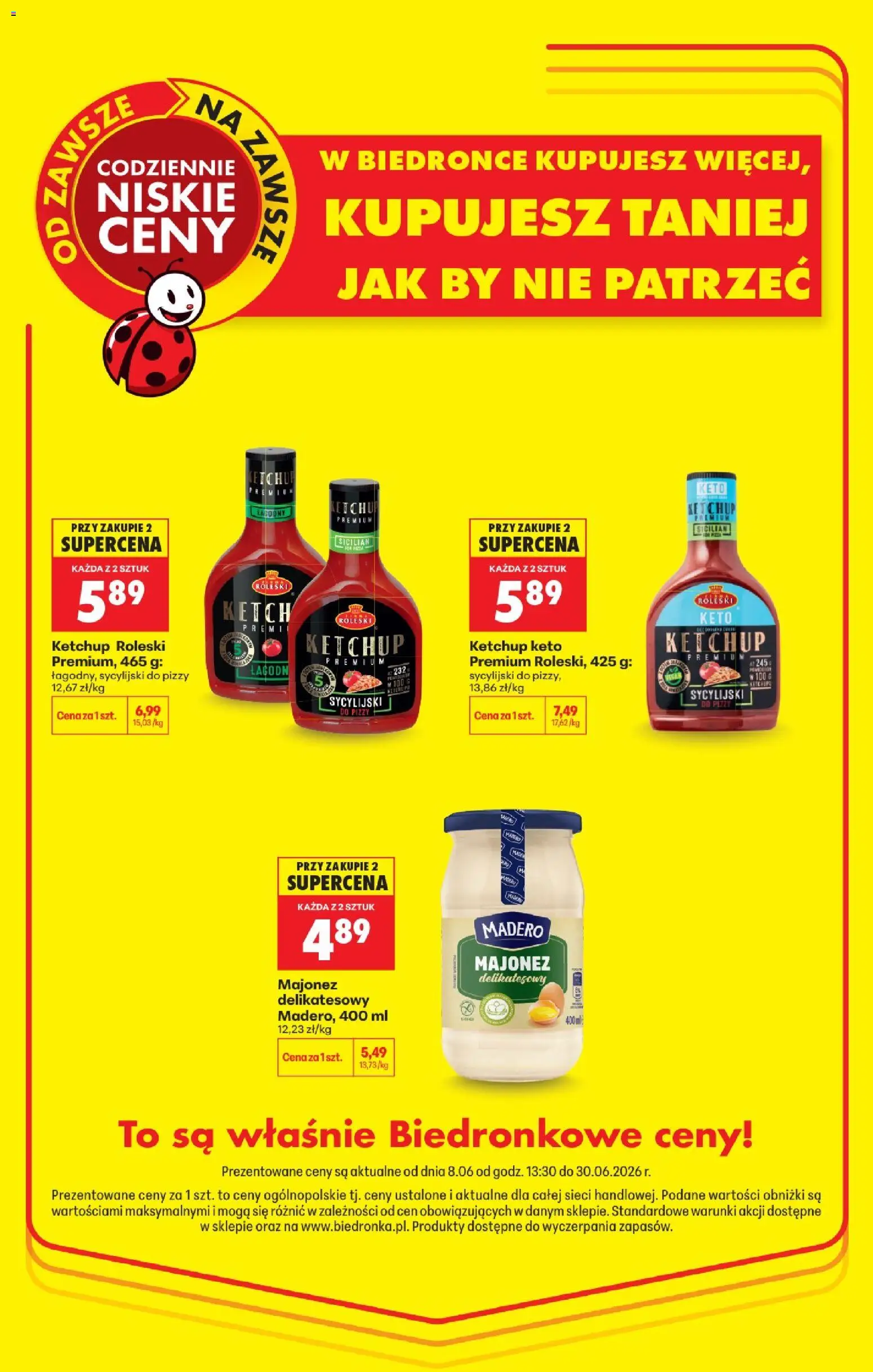 Biedronka gazetka - Kupujesz taniej od 08.06.2026 | Strona: 5 | Produkty: Ketchup, Majonez