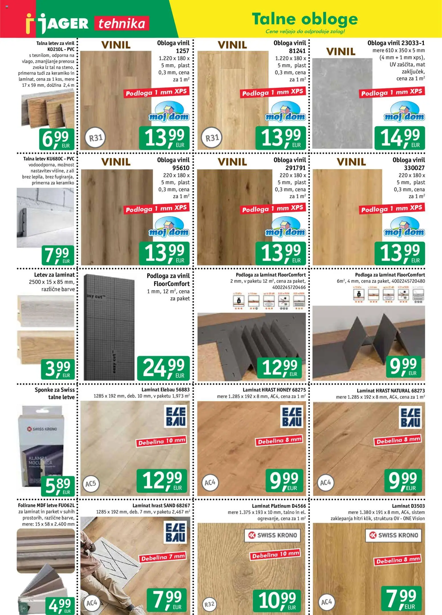 Novi Jager katalog ponudbe – veljaven od 24.06.2026 | Stran: 4 | Izdelki: Letev, Podloga
