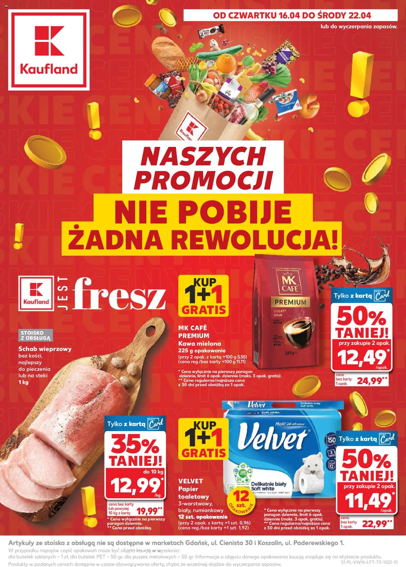 Kaufland gazetka od 16.04.2026 | Strona: 1 | Produkty: Karta, Schab, Steki, Schab wieprzowy