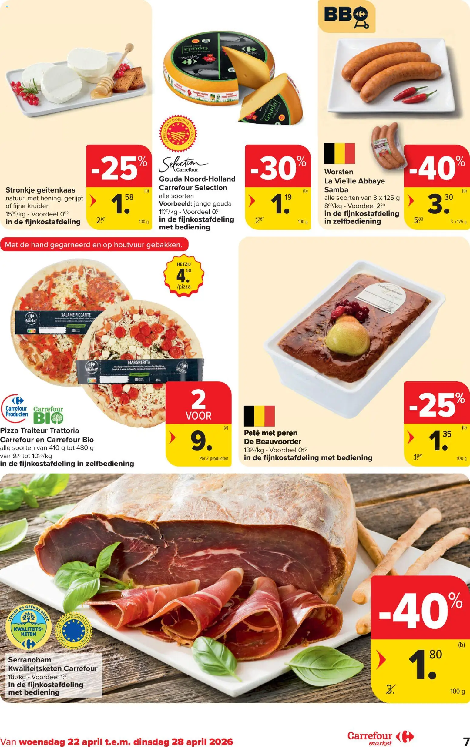 {H1} | Pagina: 7 | Producten: Pizza, Gouda, La