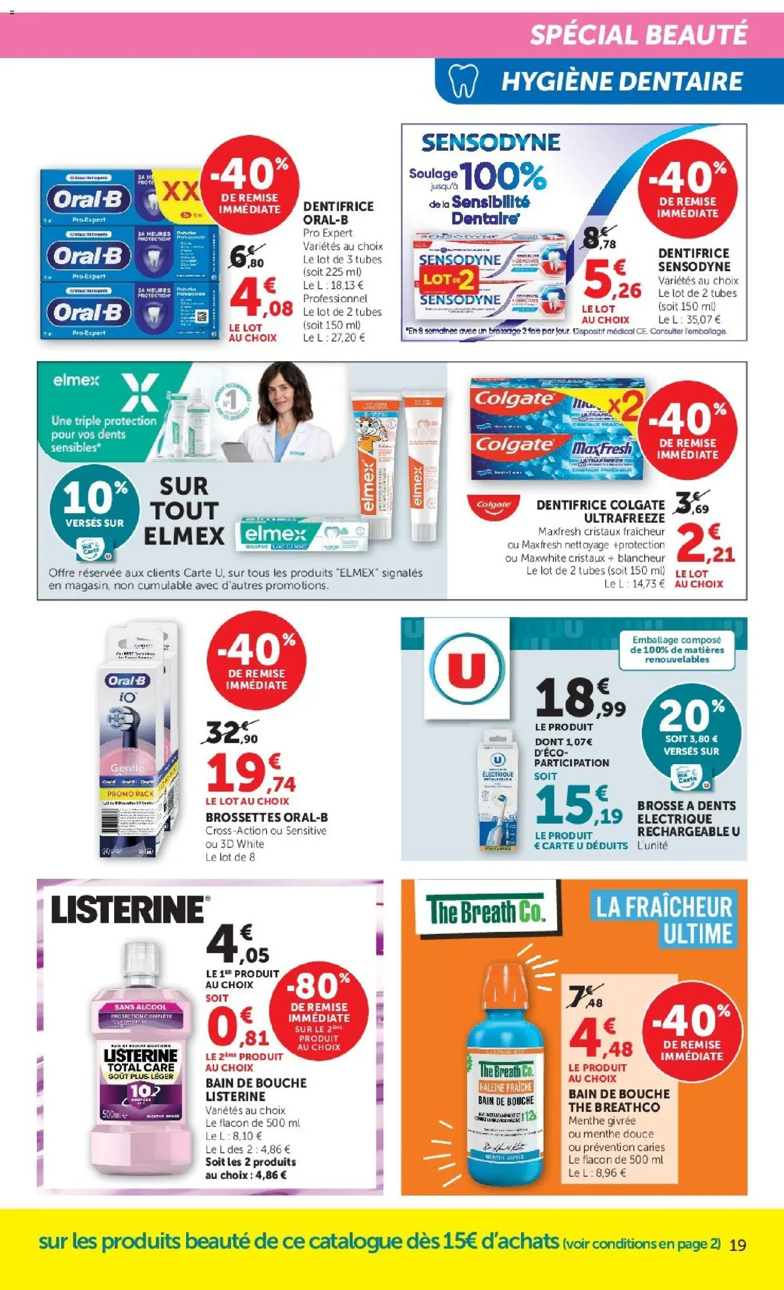 {H1} | Page: 19 | Produits: Alcool, Listerine, Brosse, Dentifrice