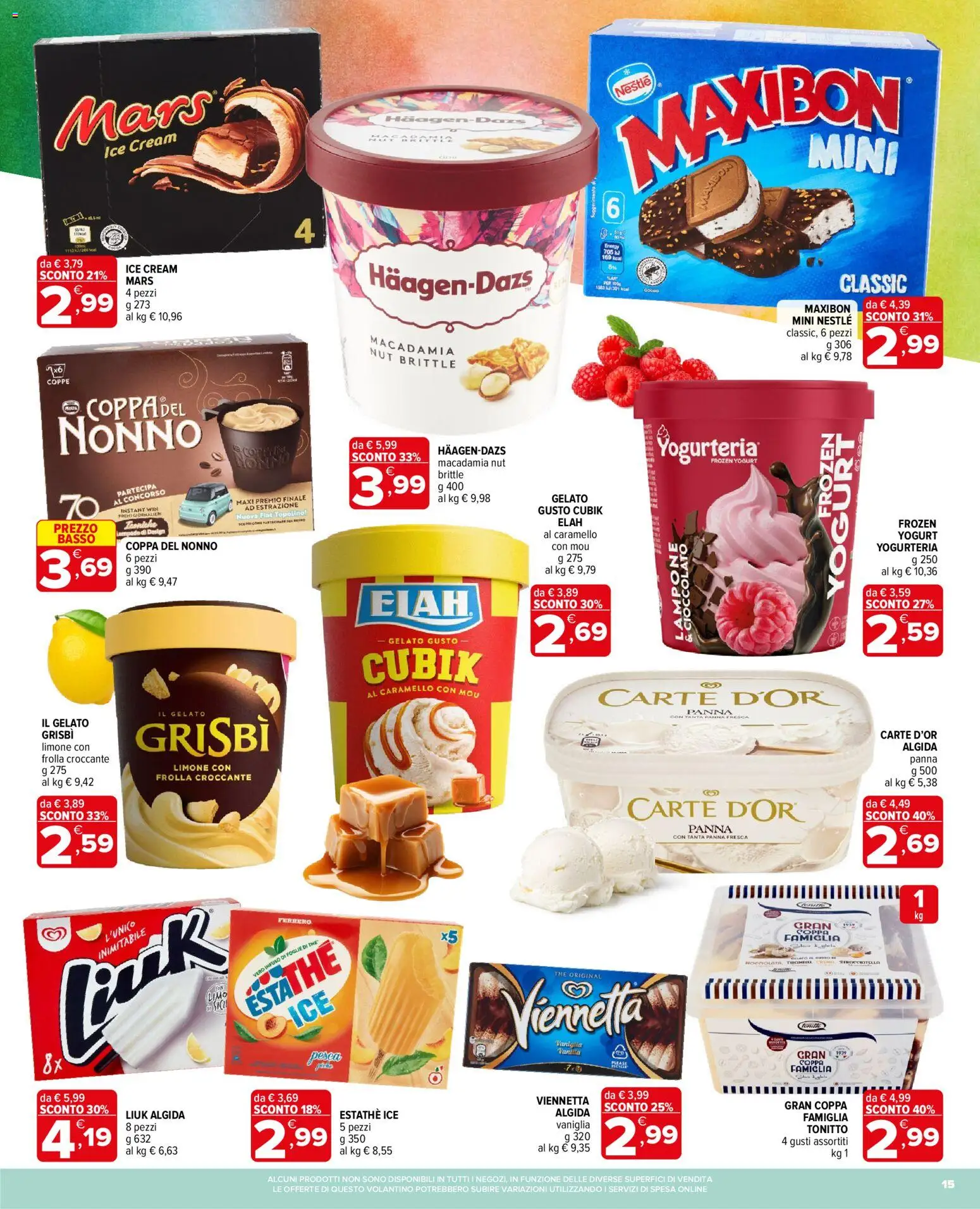 Volantino Iperal del 15/07/2026 | Pagina: 15 | Prodotti: Yogurt, Panna, Gelato, The