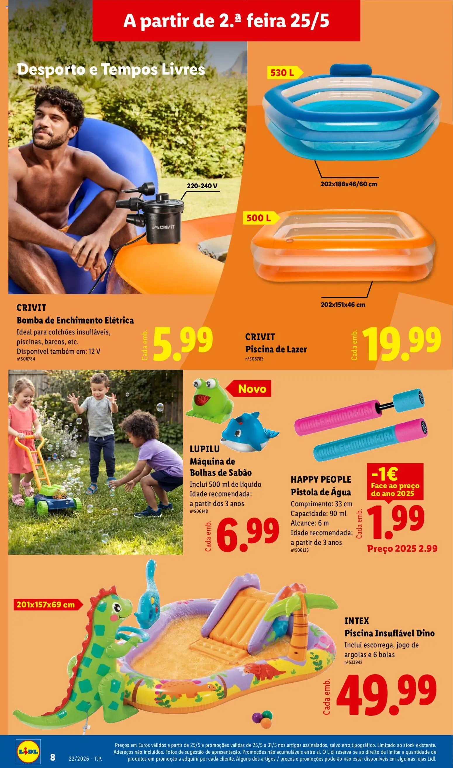 Lidl Novidades │ válido de 25.05.2026 | Página: 8 | Produtos: Agua, Piscina, Sabão, Colchões
