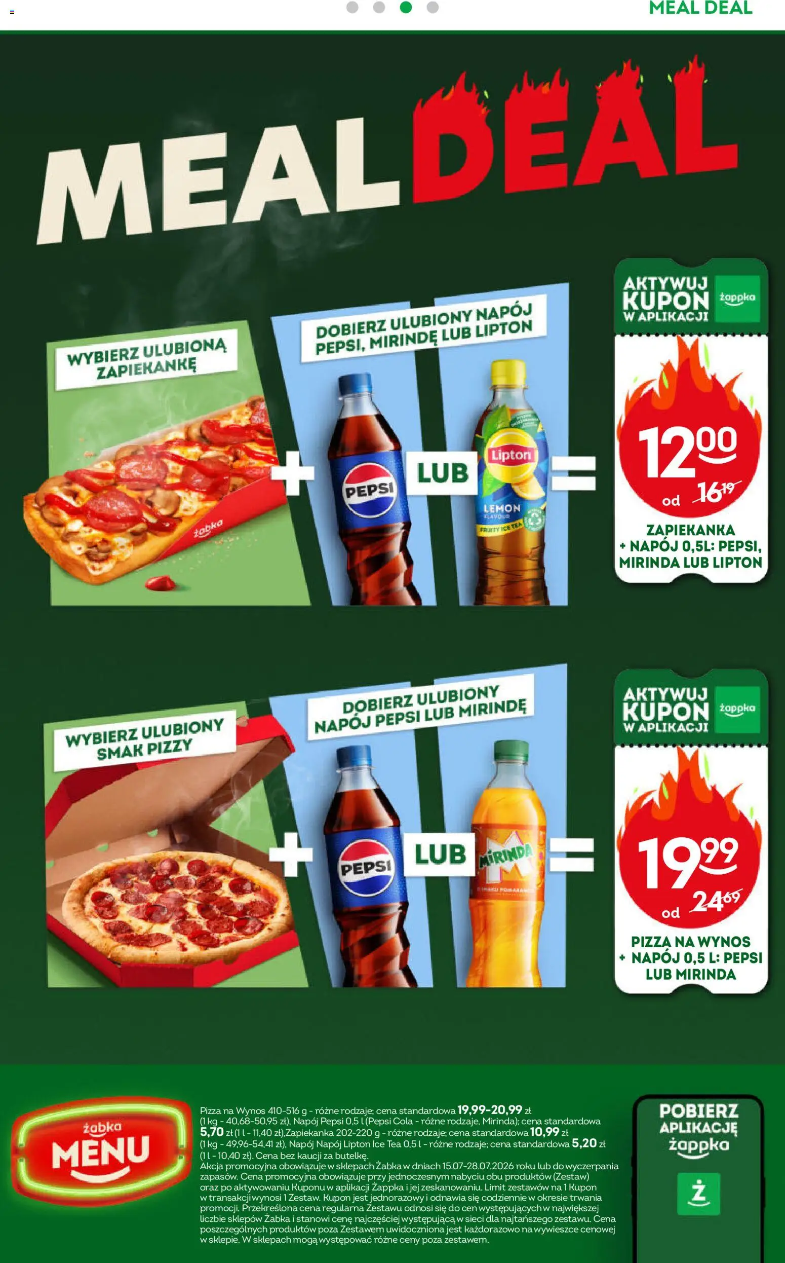 Żabka gazetka od 15.07.2026 | Strona: 72 | Produkty: Ice Tea, Zapiekanka, Pepsi cola, Pizza