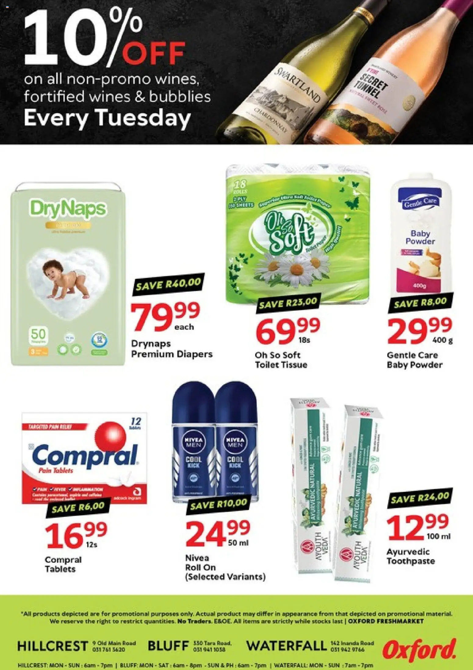 New Oxford Freshmarket catalogue – valid from 13/10/2026 | Page: 8 | Products: Diapers, Toilet, Powder, Toothpaste