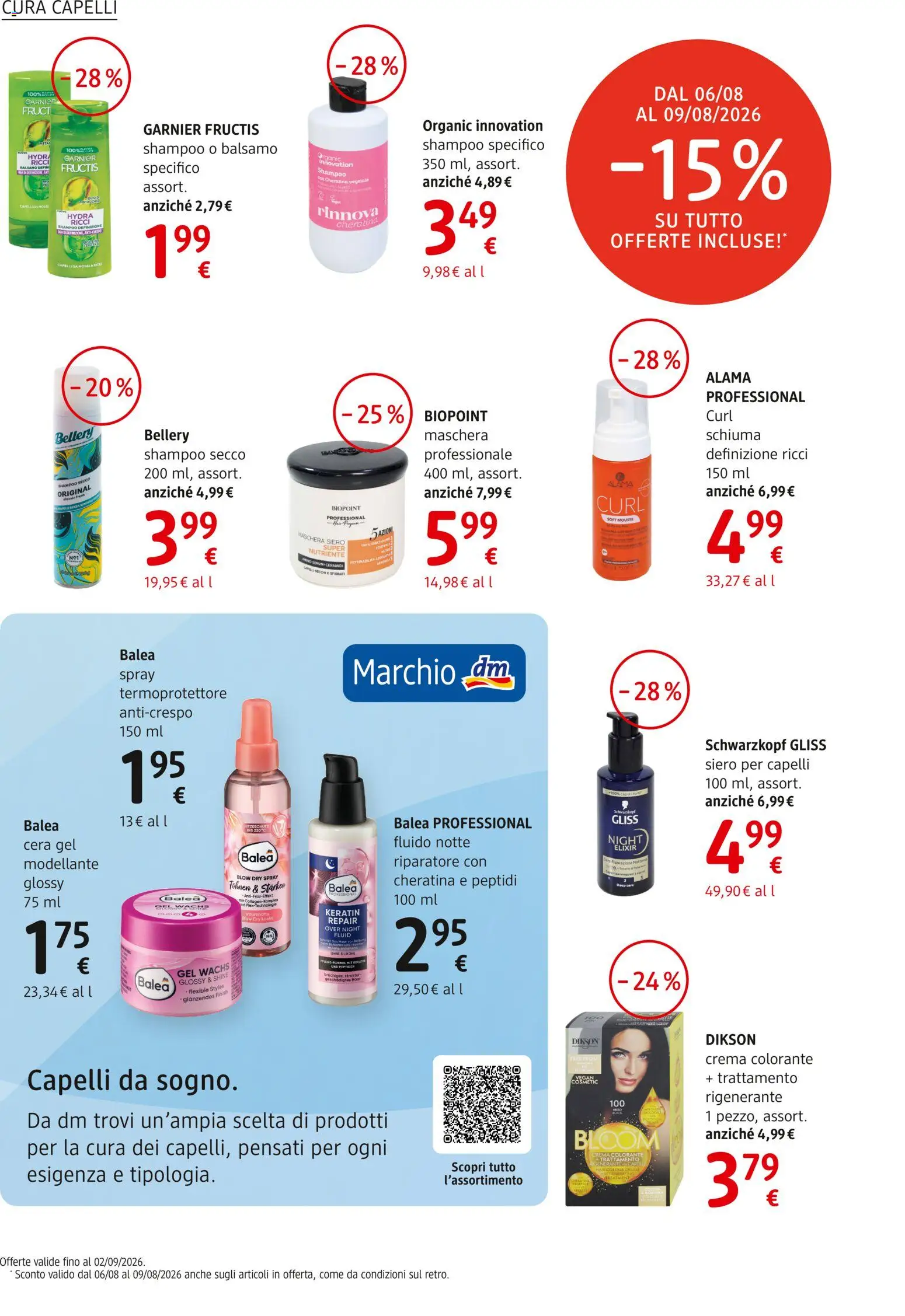 Volantino dm drogerie markt del 06/08/2026 | Pagina: 8 | Prodotti: Shampoo, Balsamo, Crema, Maschera