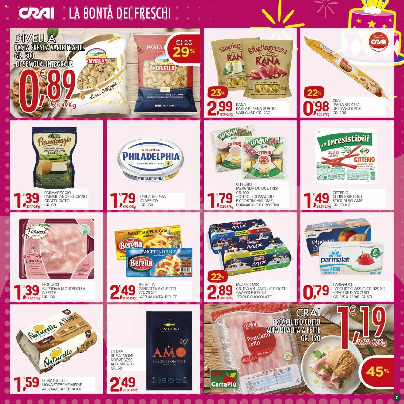 Volantino CRAI del 01/10/2026 | Pagina: 7 | Prodotti: Salmone, Pasta sfoglia, Prosciutto, Formaggio fresco