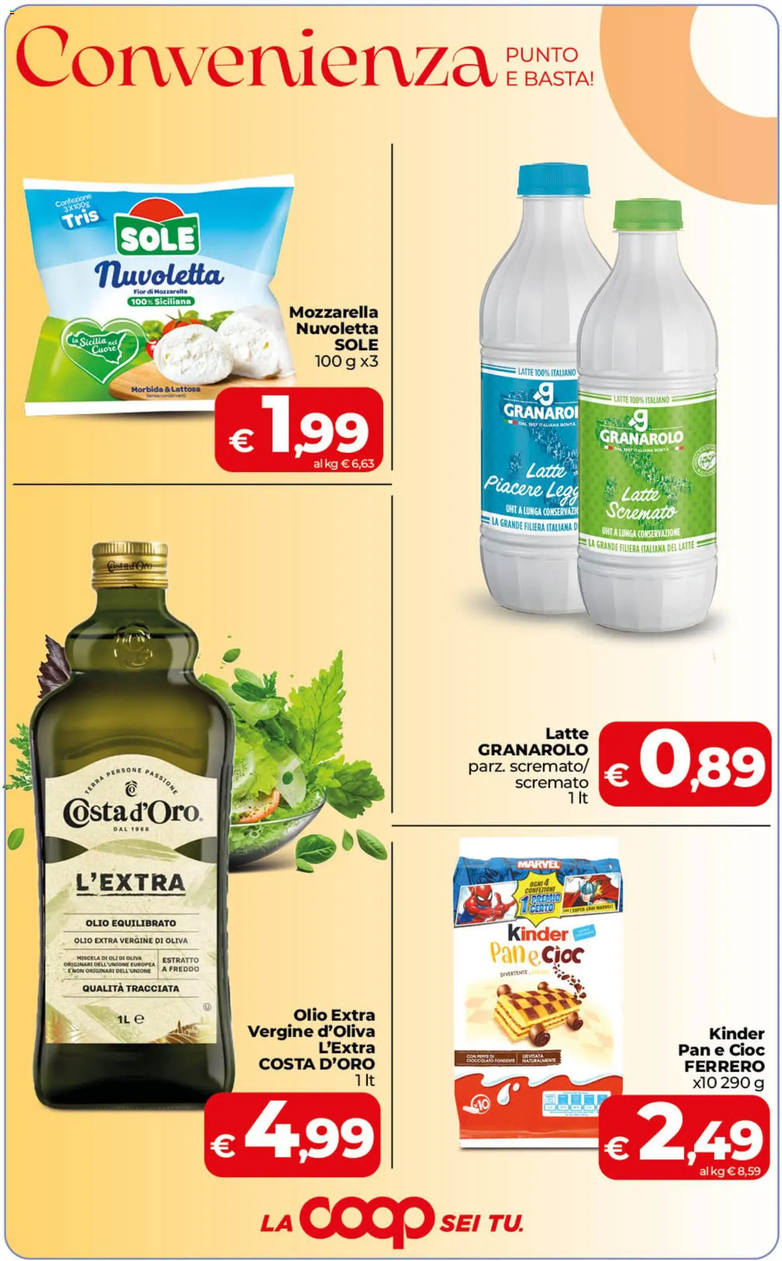 Volantino COOP del 02/10/2026 | Pagina: 2 | Prodotti: Pane, Latte, Olio, Olio extra vergine