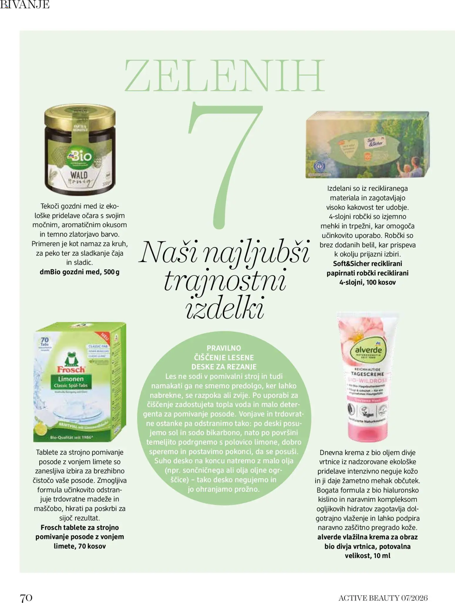 Novi DM Drogerie Markt katalog ponudbe – veljaven od 01.07.2026 | Stran: 70 | Izdelki: Robčki, Namaz, Krema, Voda