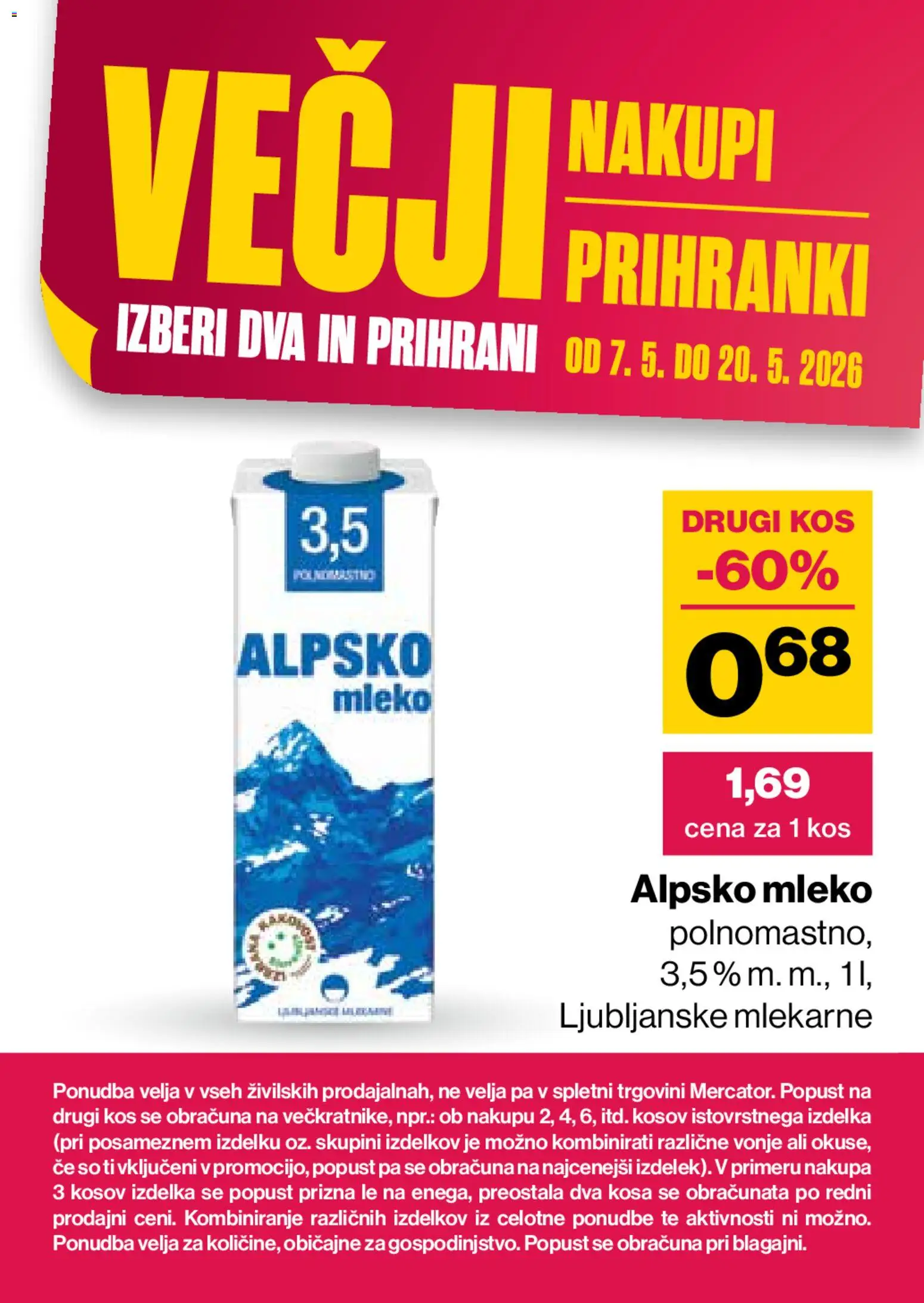 Novi Mercator katalog ponudbe – veljaven od 07.05.2026 | Stran: 40 | Izdelki: Kos, Mleko