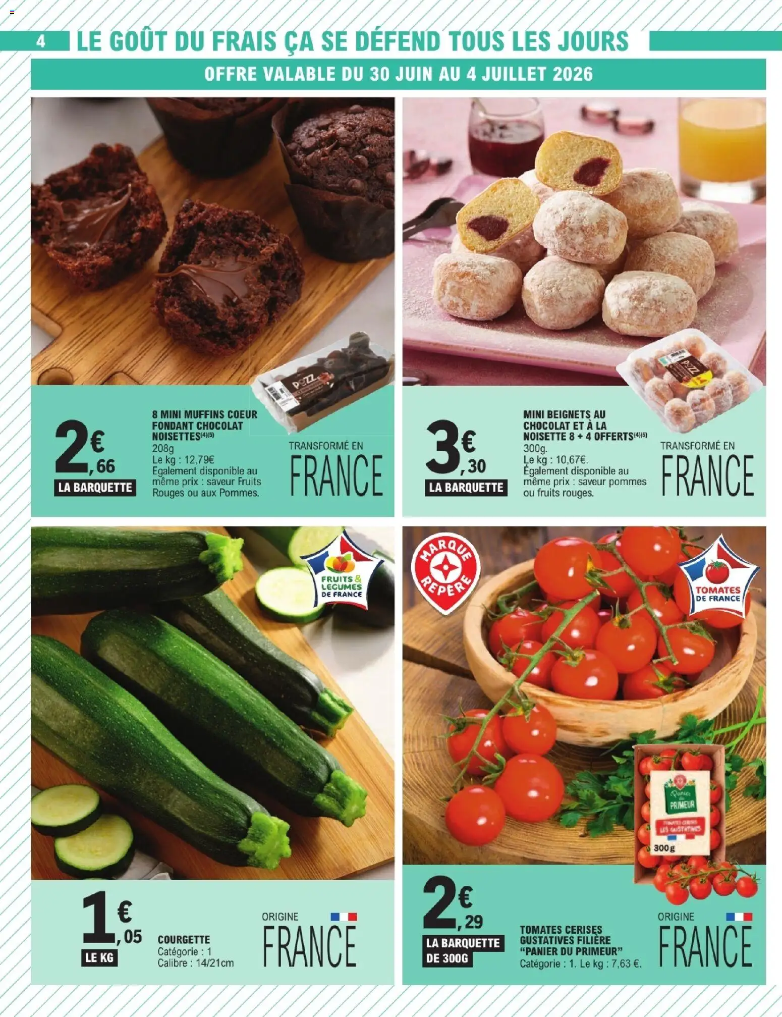 {H1} | Page: 4 | Produits: Noisette, Courgette, Chocolat, Pommes