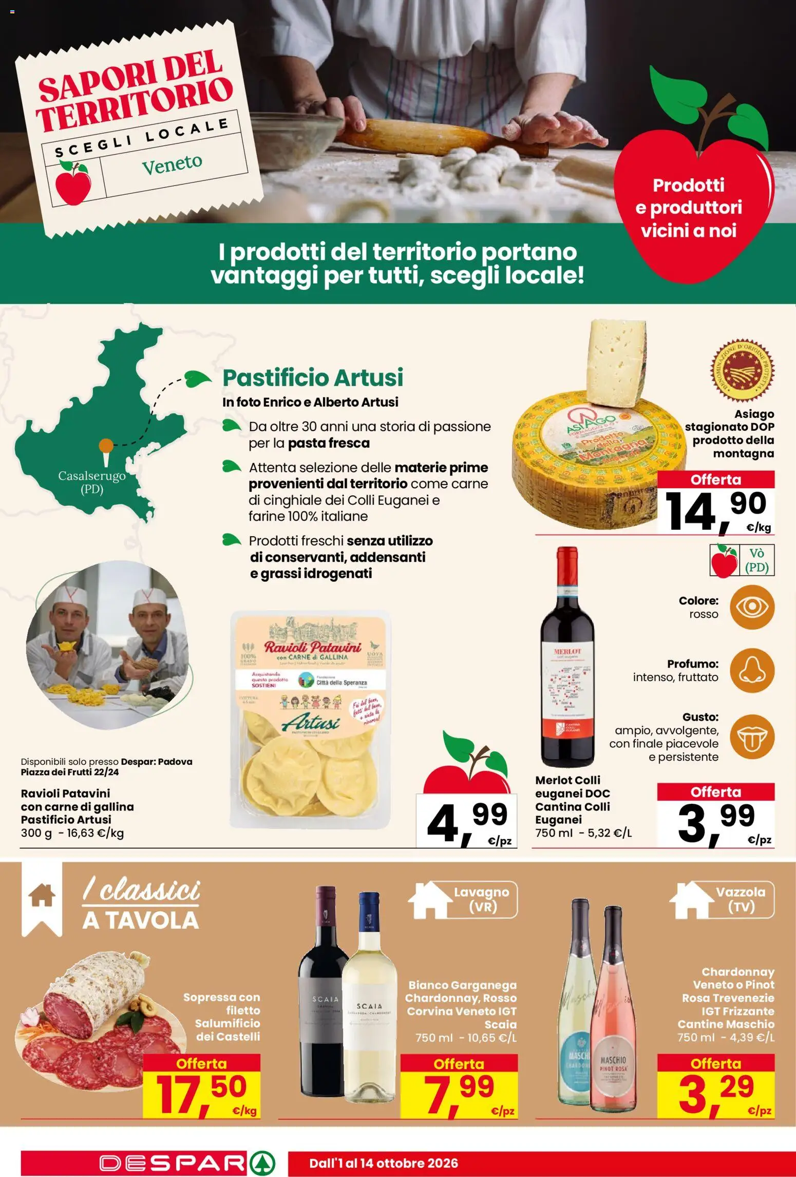 Volantino Despar del 01/10/2026 | Pagina: 12 | Prodotti: Pasta, Ravioli, Carne, Profumo