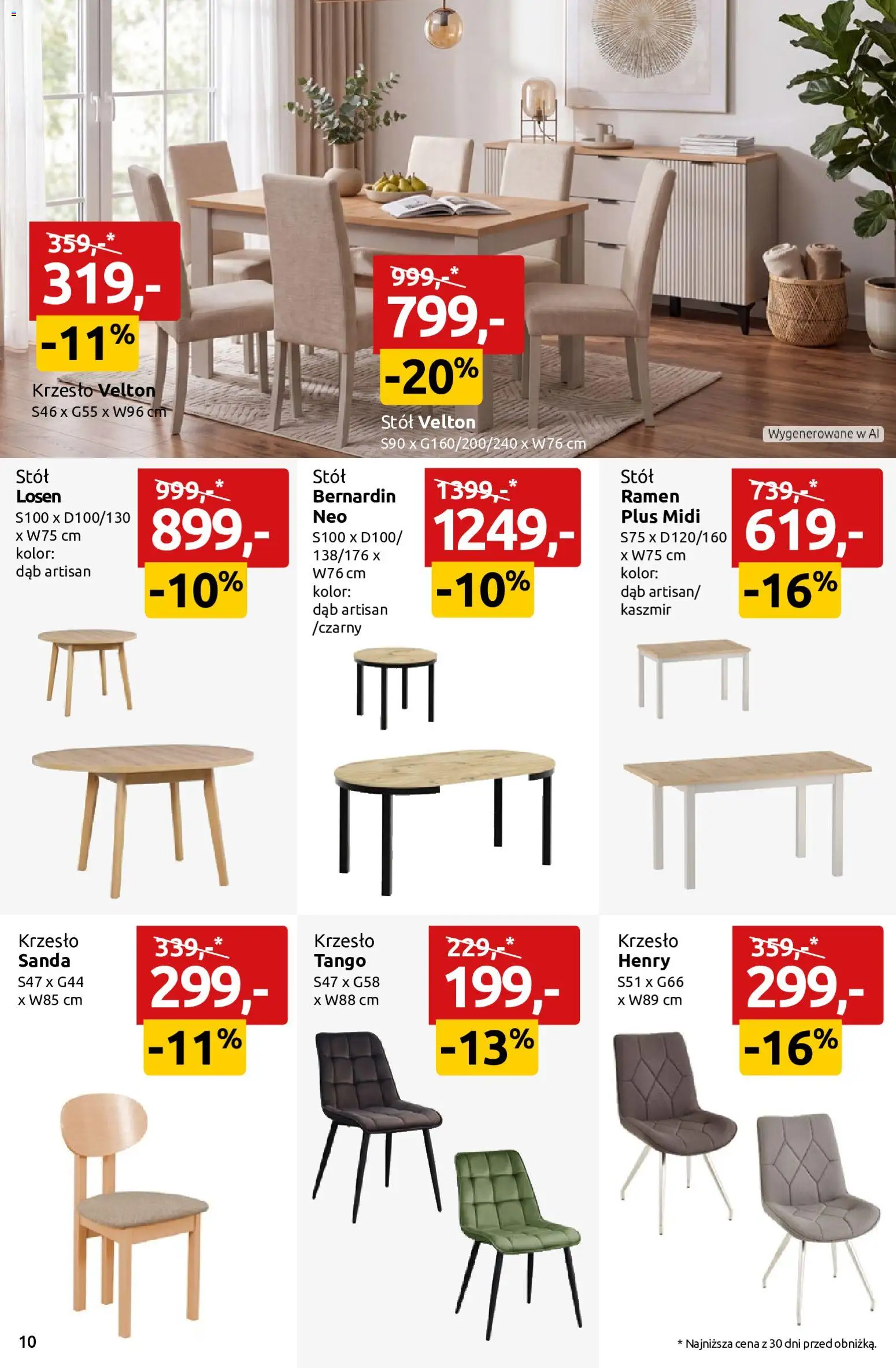 Black Red White promocje od 12.10.2026 | Strona: 10 | Produkty: Stół, Krzesło